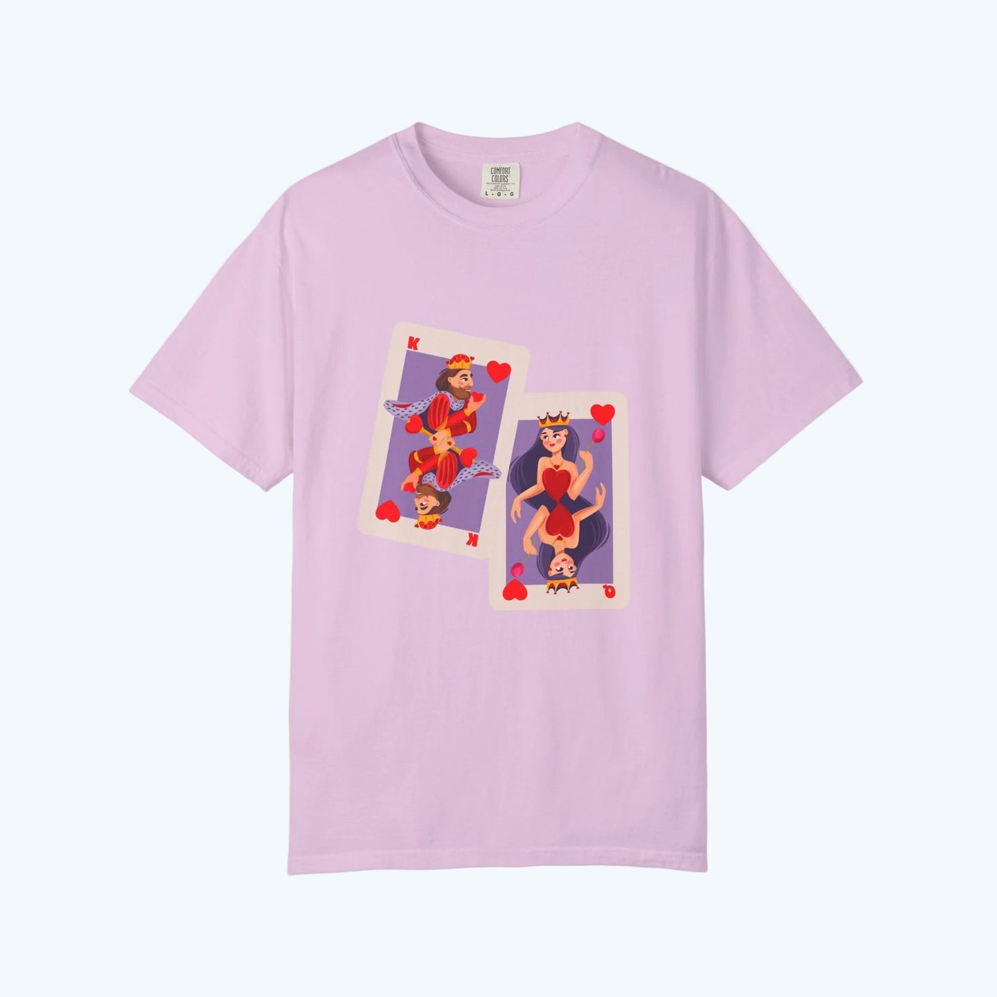 Playing Card Lovers T-Shirt — Queen & King of Hearts Graphic Tee