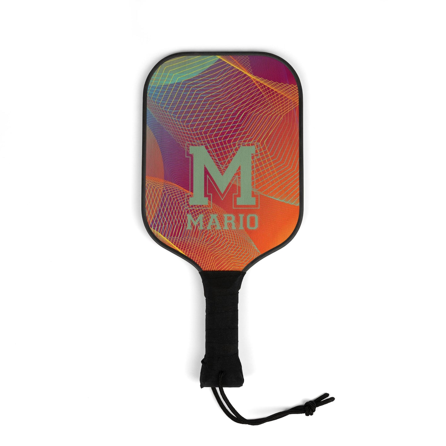 Custom Marbled Initial Pickleball Paddles Set – Personalized ‘M Mario’ Design