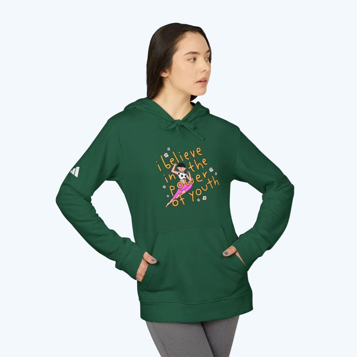 Hoodie — "I Believe in the Power of Youth" Retro Skate Graphic