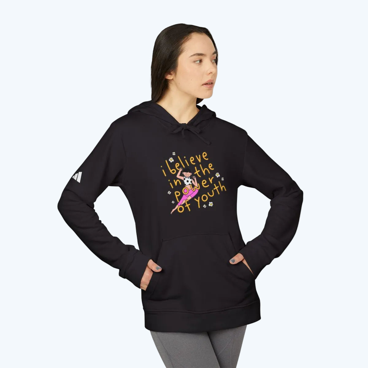 Hoodie — "I Believe in the Power of Youth" Retro Skate Graphic