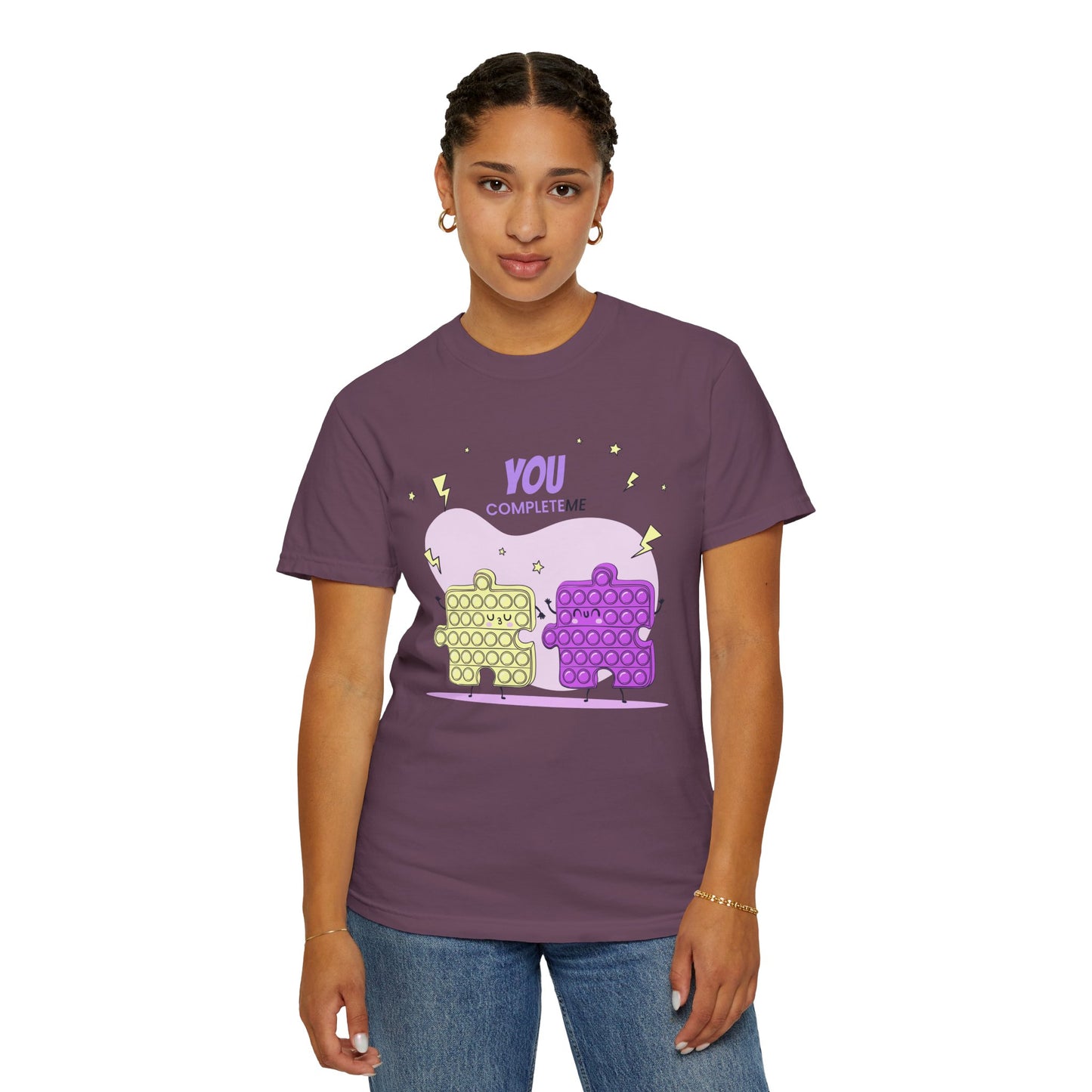 Puzzle Pop Fidget Tee — "You Complete Me" Cute Matching Puzzle Piece Shirt