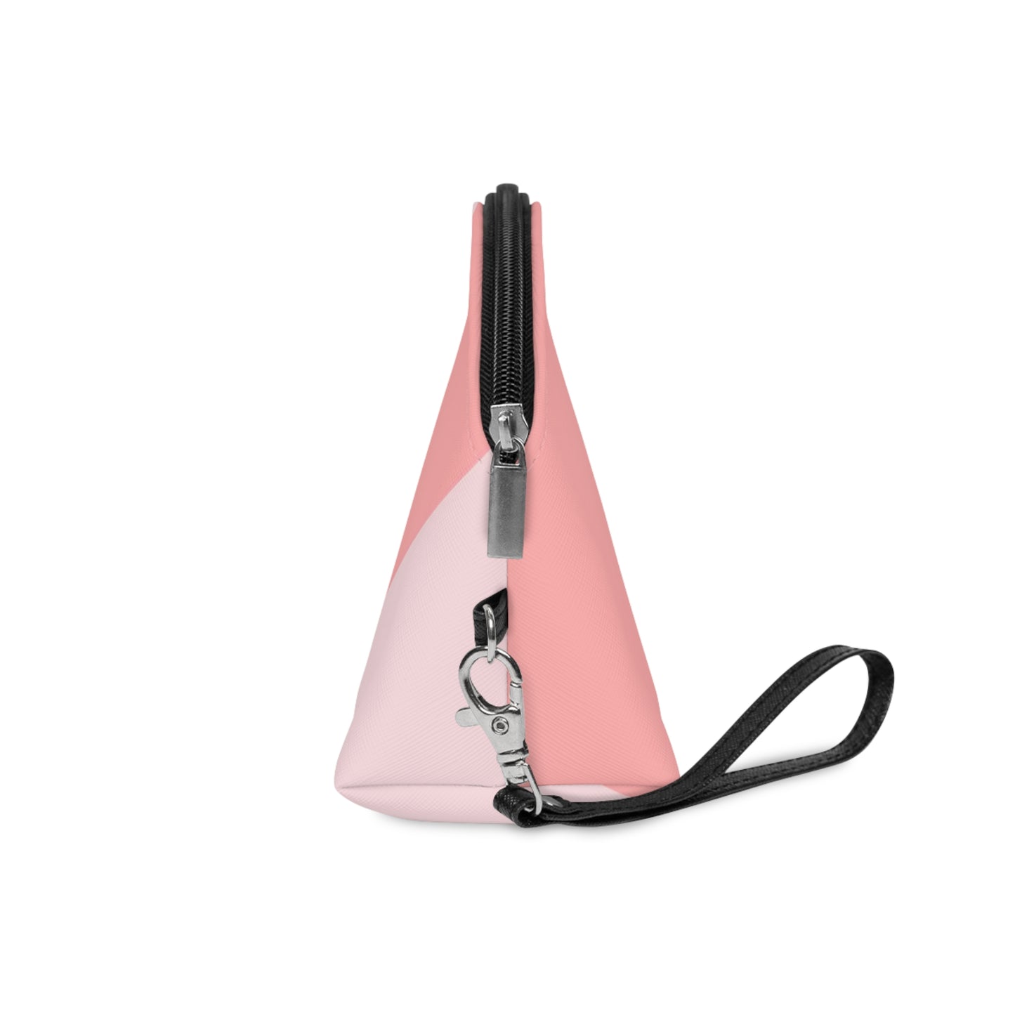 Floral Monogram 'A' Makeup Bag — Pink Striped Cosmetic Pouch