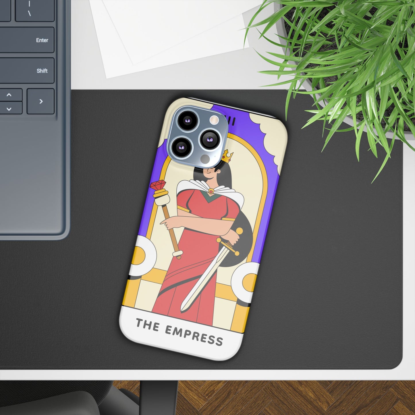 Tarot Empress Slim Phone Case — The Empress Card Design, Feminine Protective Phone Cover
