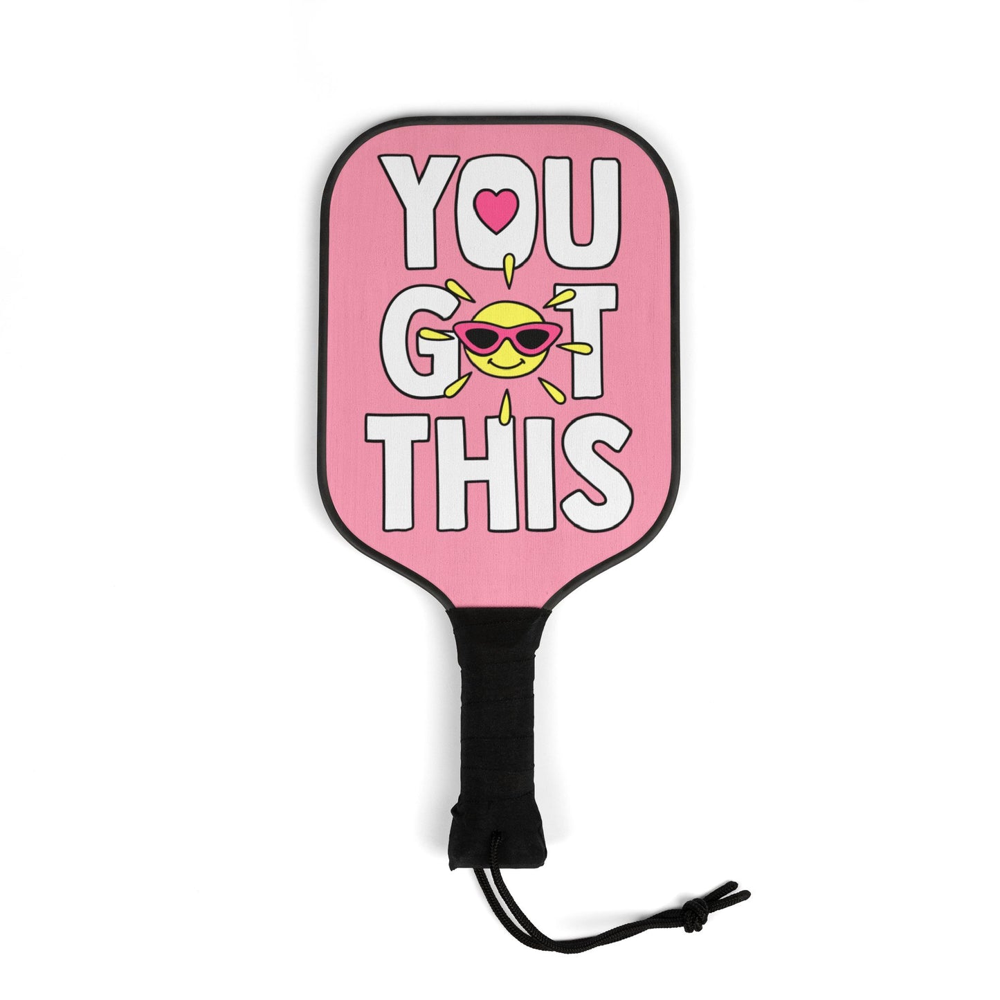 Pickleball Paddle Set - "You Got This" Pink Motivational Design (2 Pack with Balls)