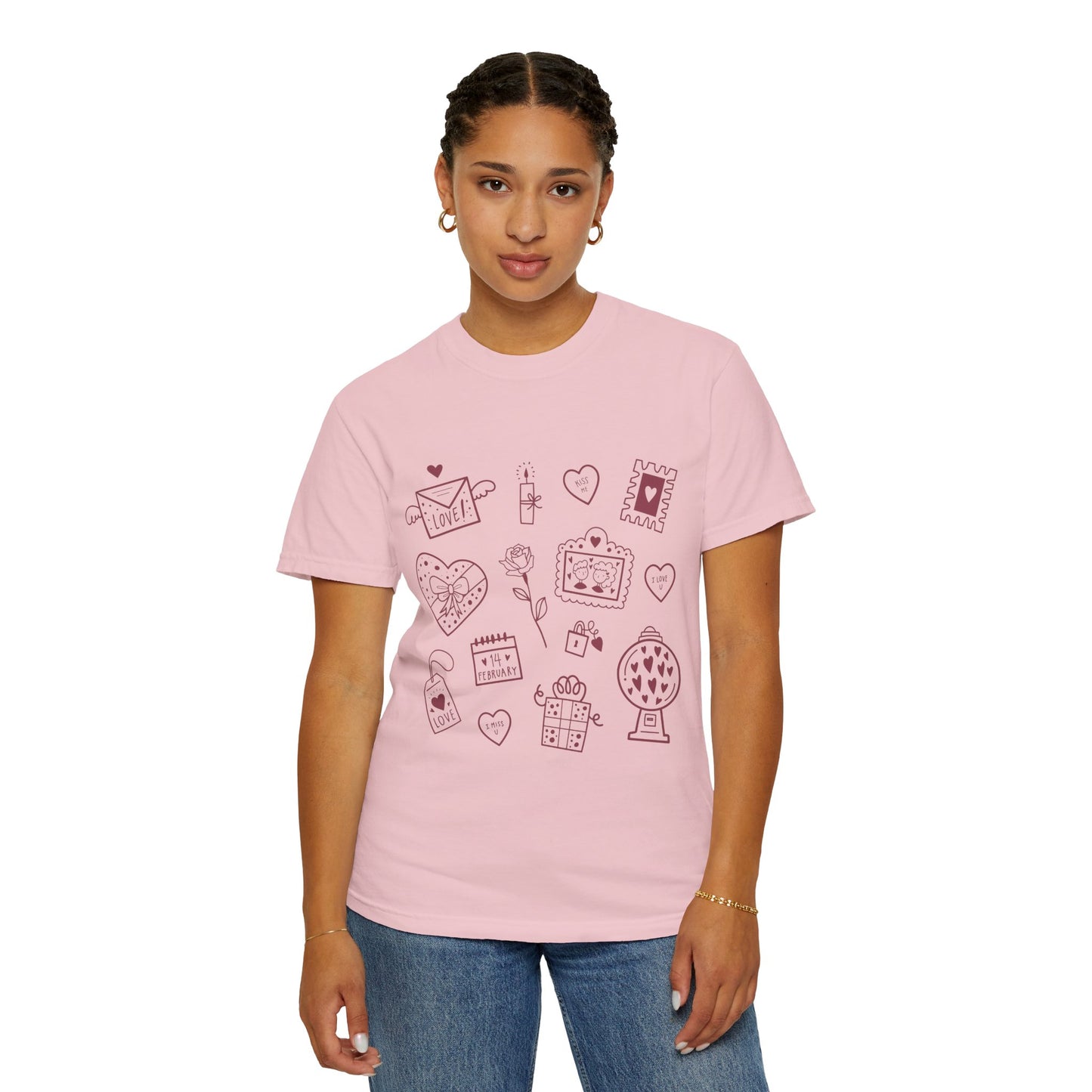 Valentine Doodle T-Shirt — Cute Love Icons Tee