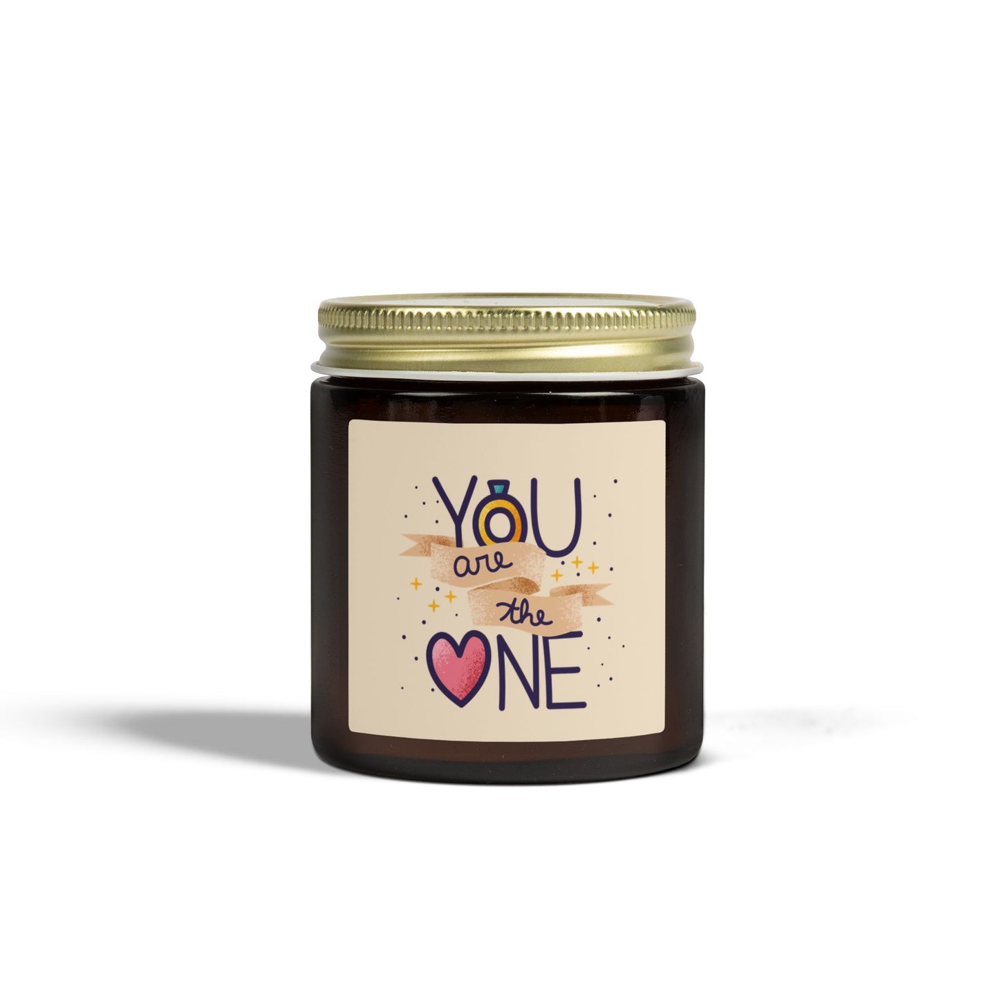 Scented Candle — Coconut Apricot Wax (4oz/9oz) “You Are the One” Love Jar