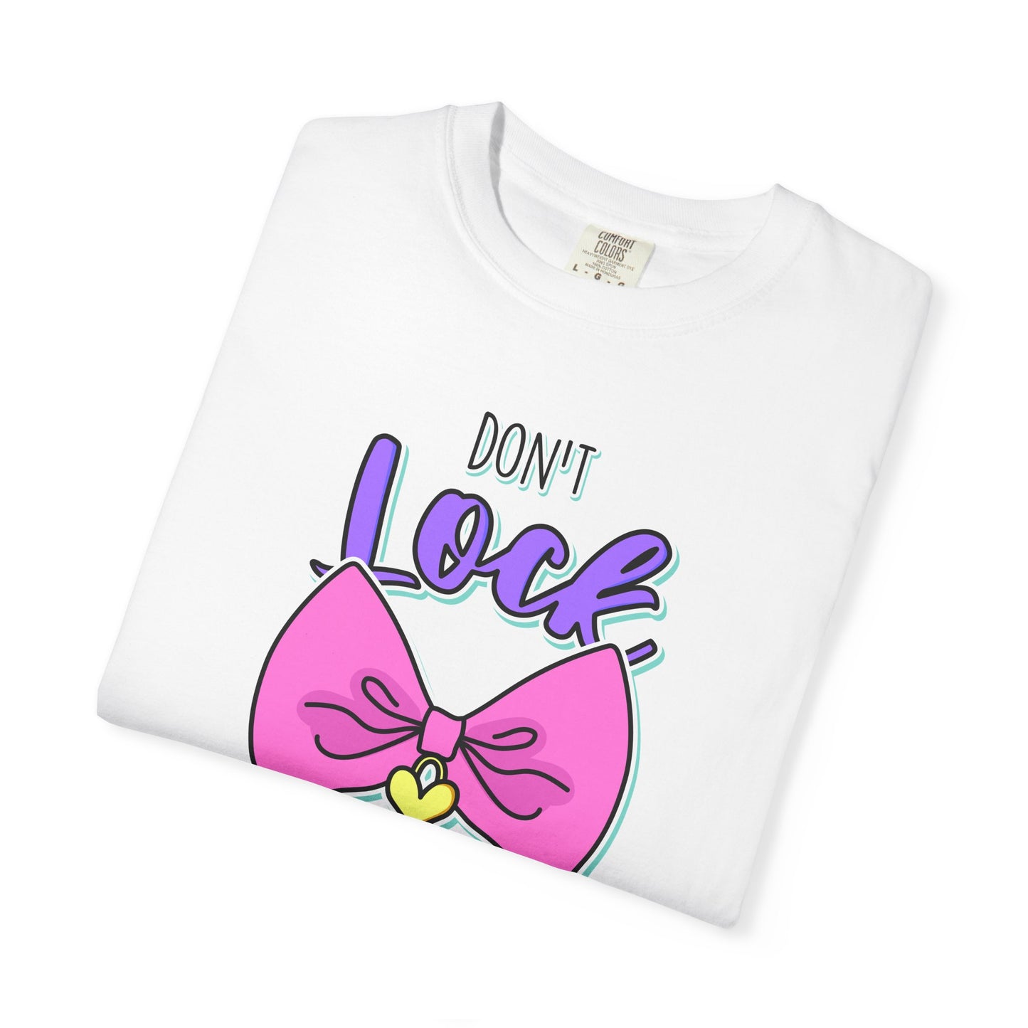 Don't Lock My Heart T-Shirt — Cute Pink Bow Graphic Tee