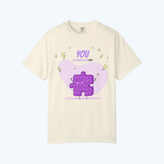 Pop It Heart T-Shirt – "You Complete Me" Cute Fidget Toy Graphic Tee