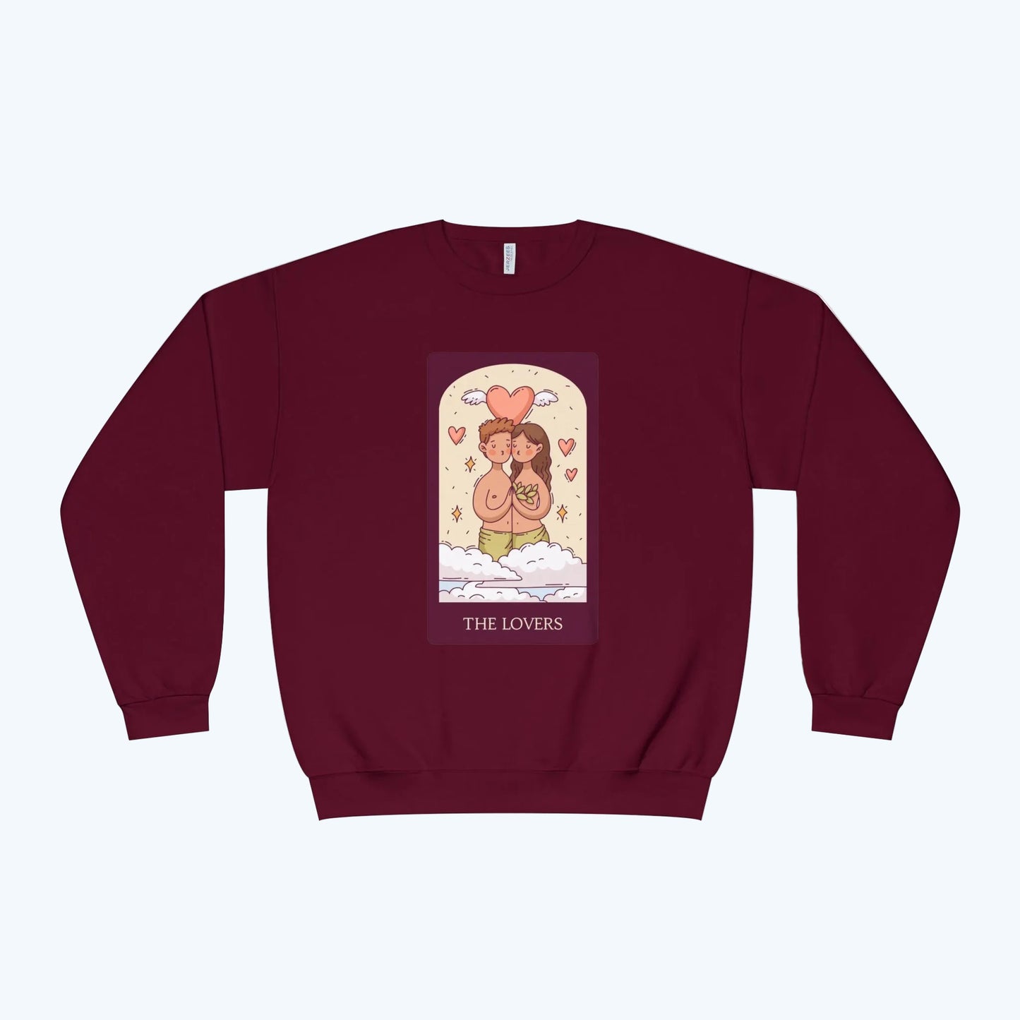 Tarot 'The Lovers' Crewneck Sweatshirt — Cute Retro Love Card Design