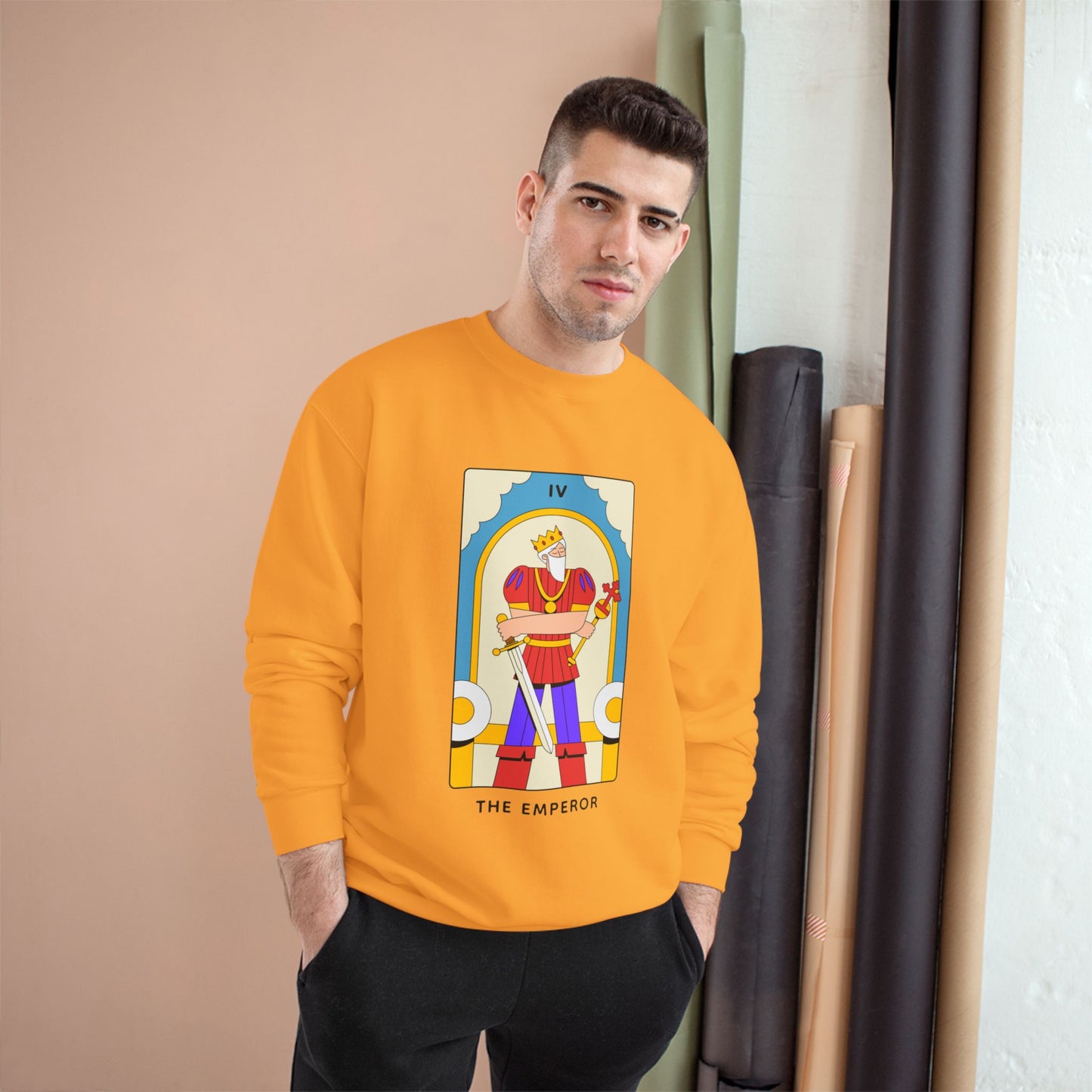 The Emperor Tarot Sweatshirt — Champion Crewneck for Tarot Lovers
