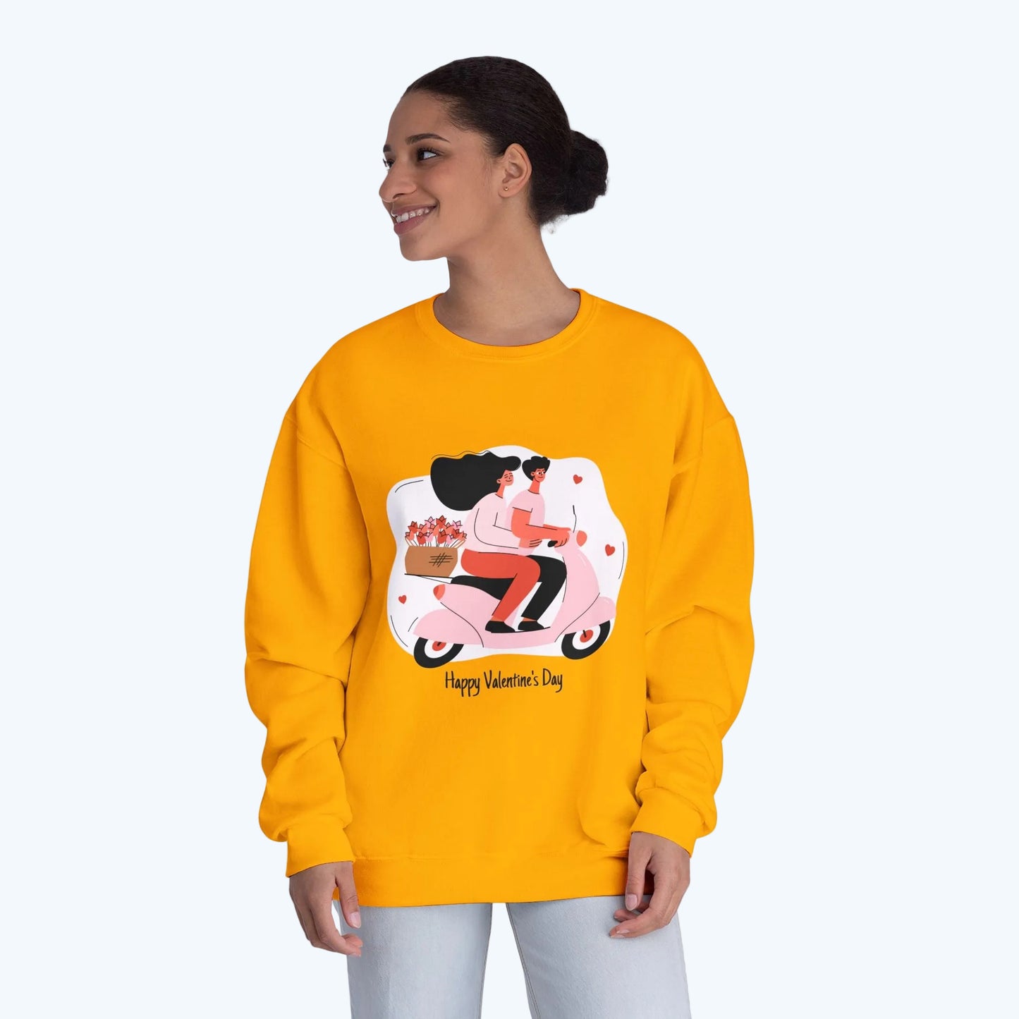 Valentine’s Day Couple Scooter Crewneck Sweatshirt