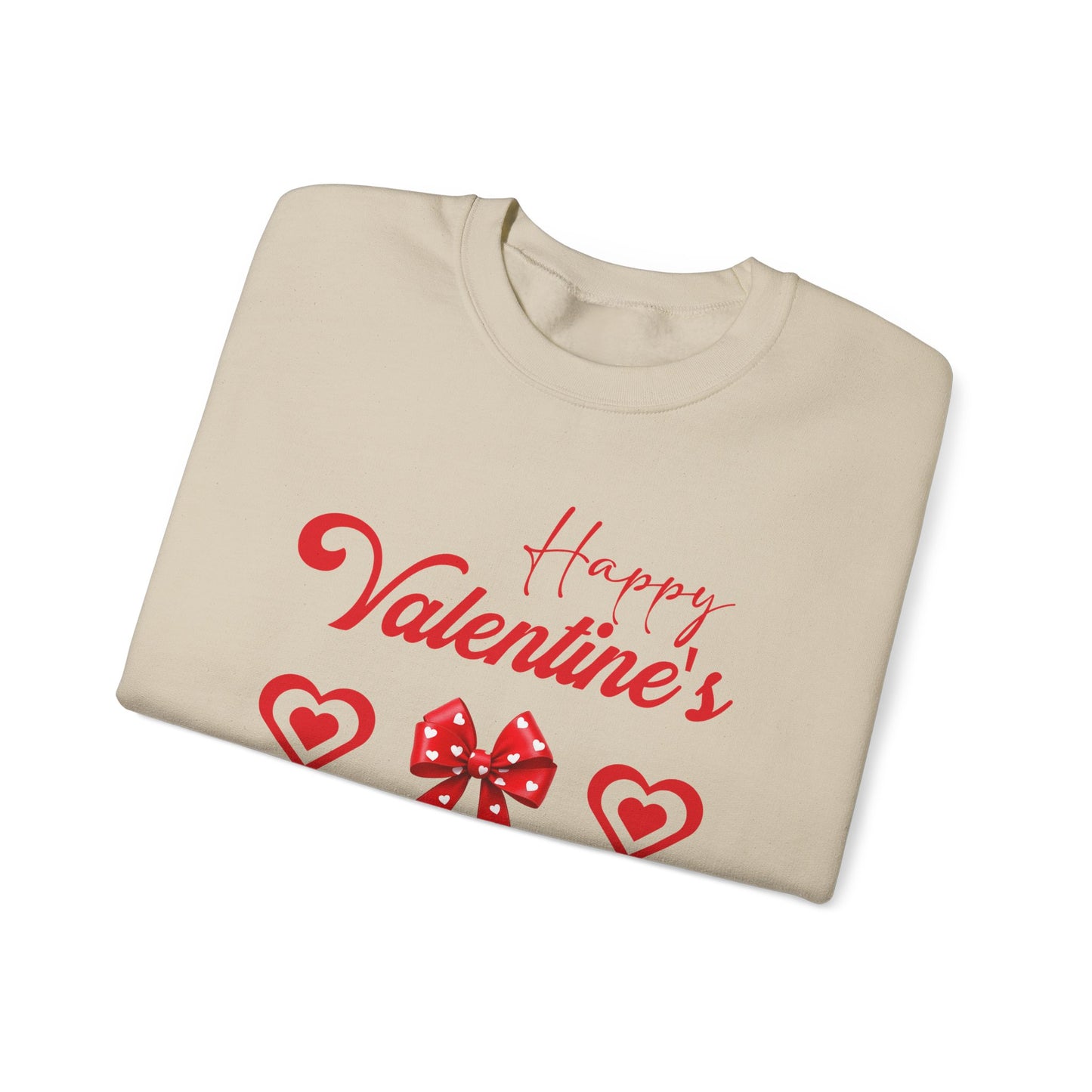 Valentine's Crewneck Sweatshirt – "Happy Valentine's" Hearts & Bows