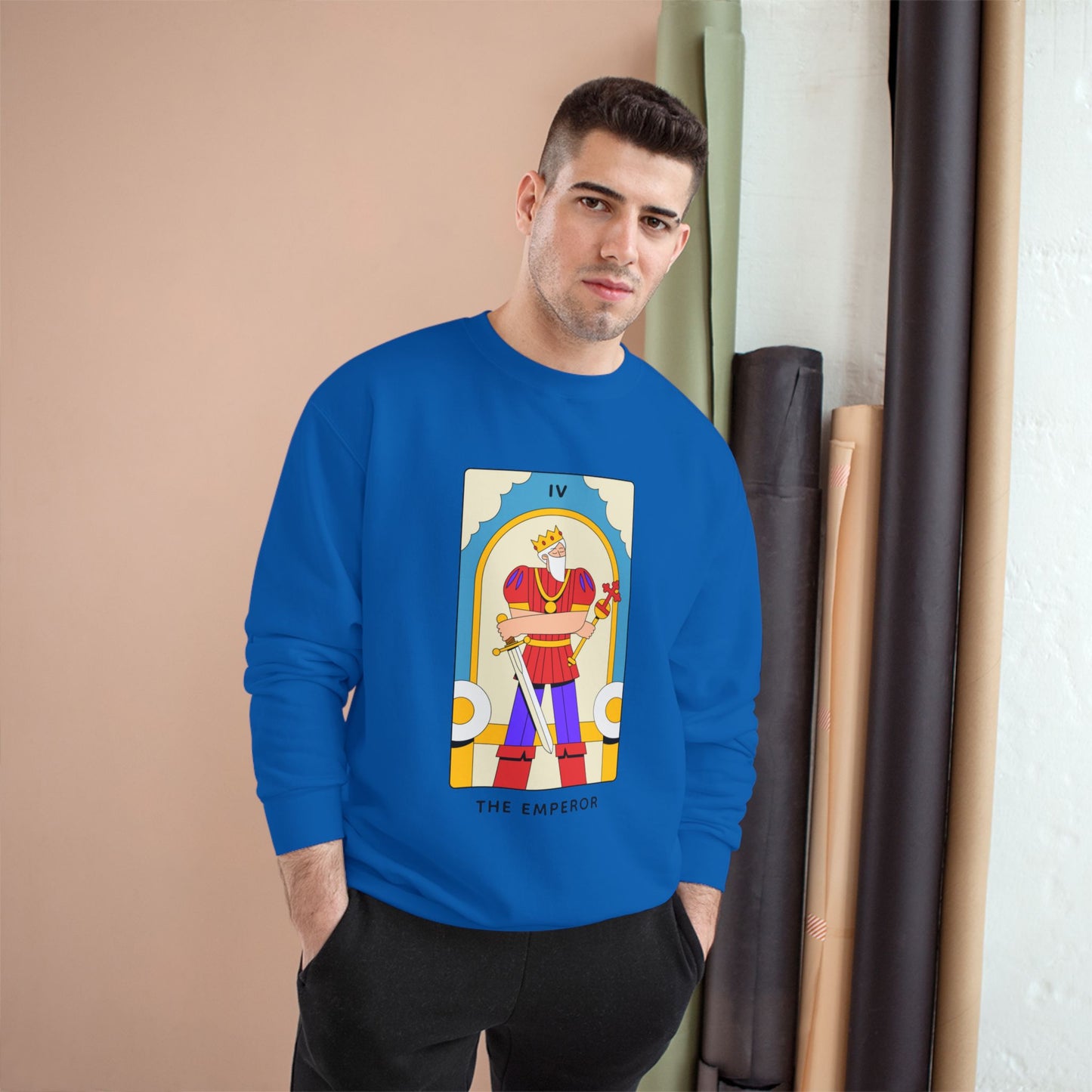 The Emperor Tarot Sweatshirt — Champion Crewneck for Tarot Lovers