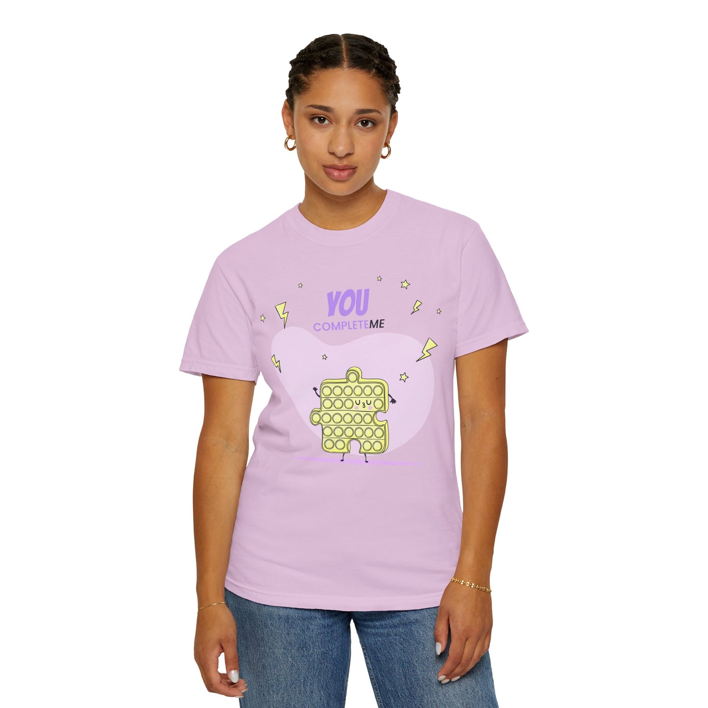 Pop It Puzzle T-Shirt — "You Complete Me" Cute Fidget Toy Graphic Tee