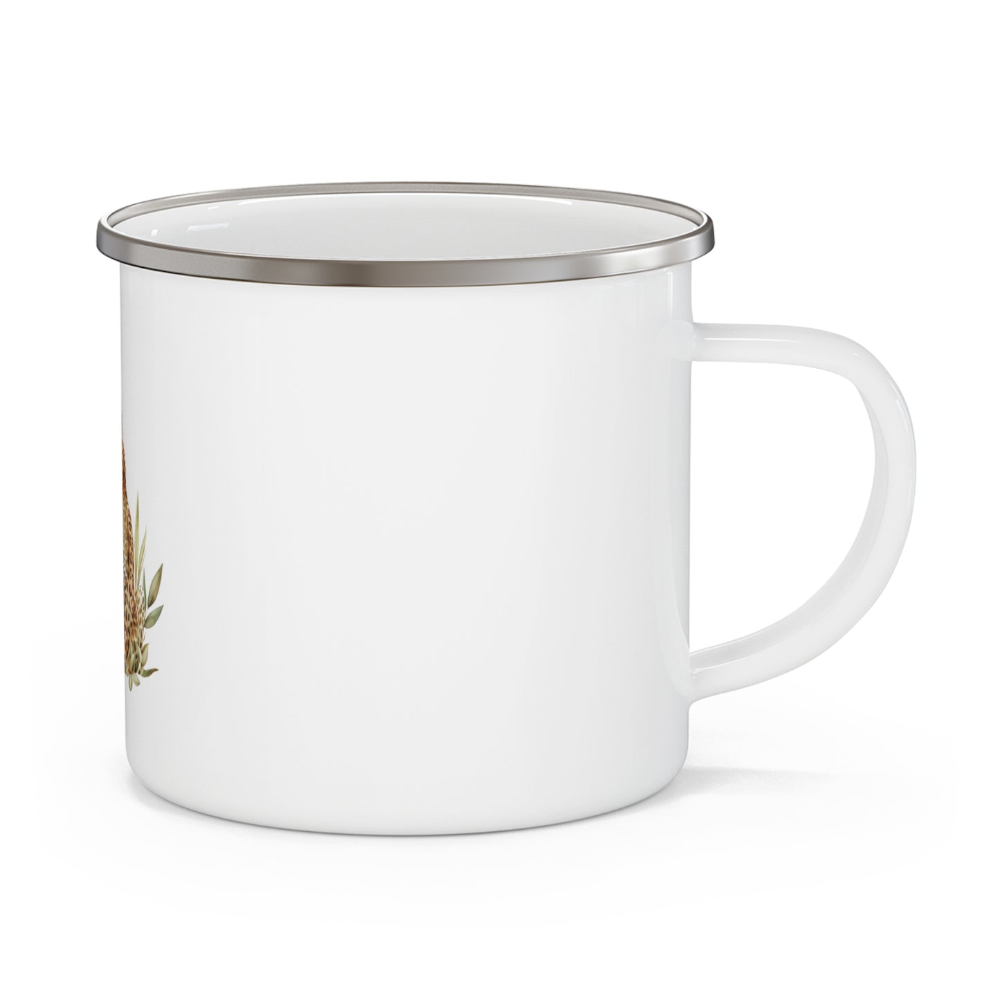 Leopard Initial Enamel Mug – Botanical Letter L Cup