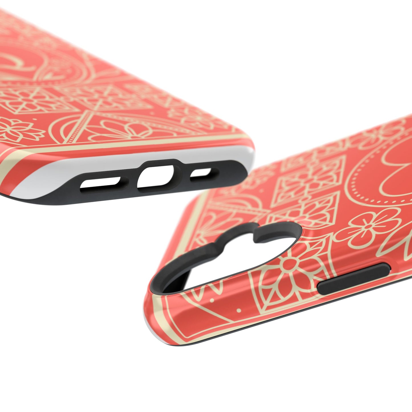 Heart Pattern Magnetic Impact Phone Case — Protective Wallet-Ready iPhone Cover