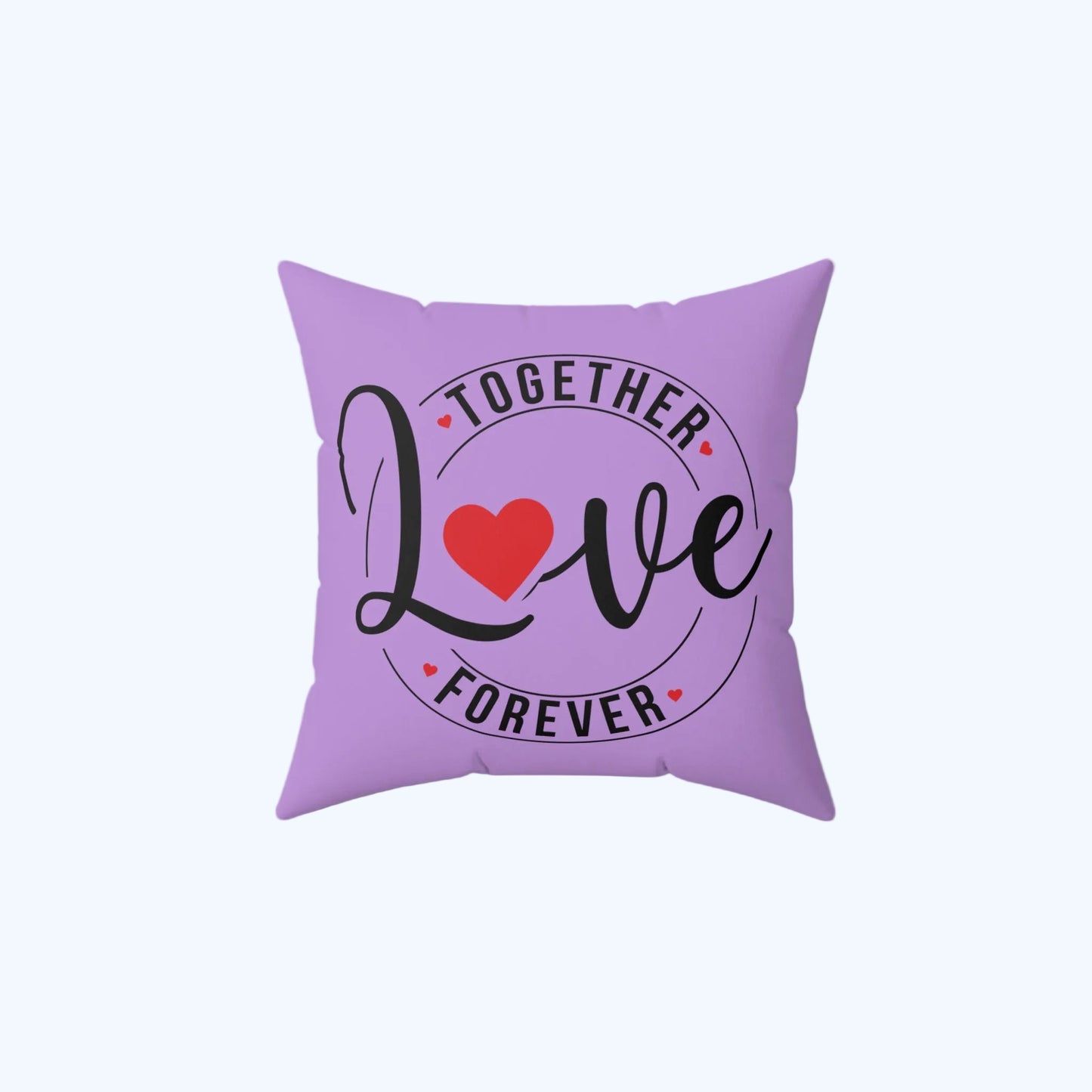 Romantic Love Pillow — "Together Love Forever" Retro Couple Decorative Throw Pillow