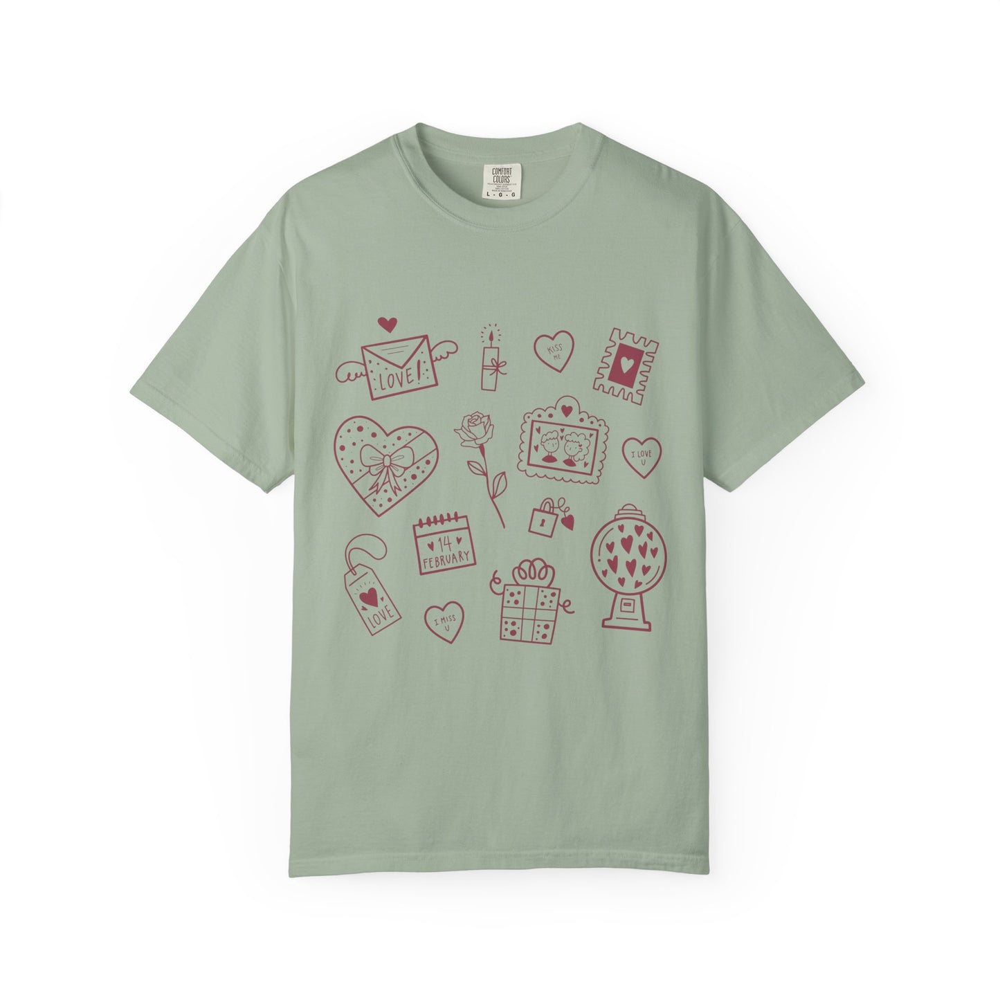 Valentine Doodle T-Shirt — Cute Love Icons Tee