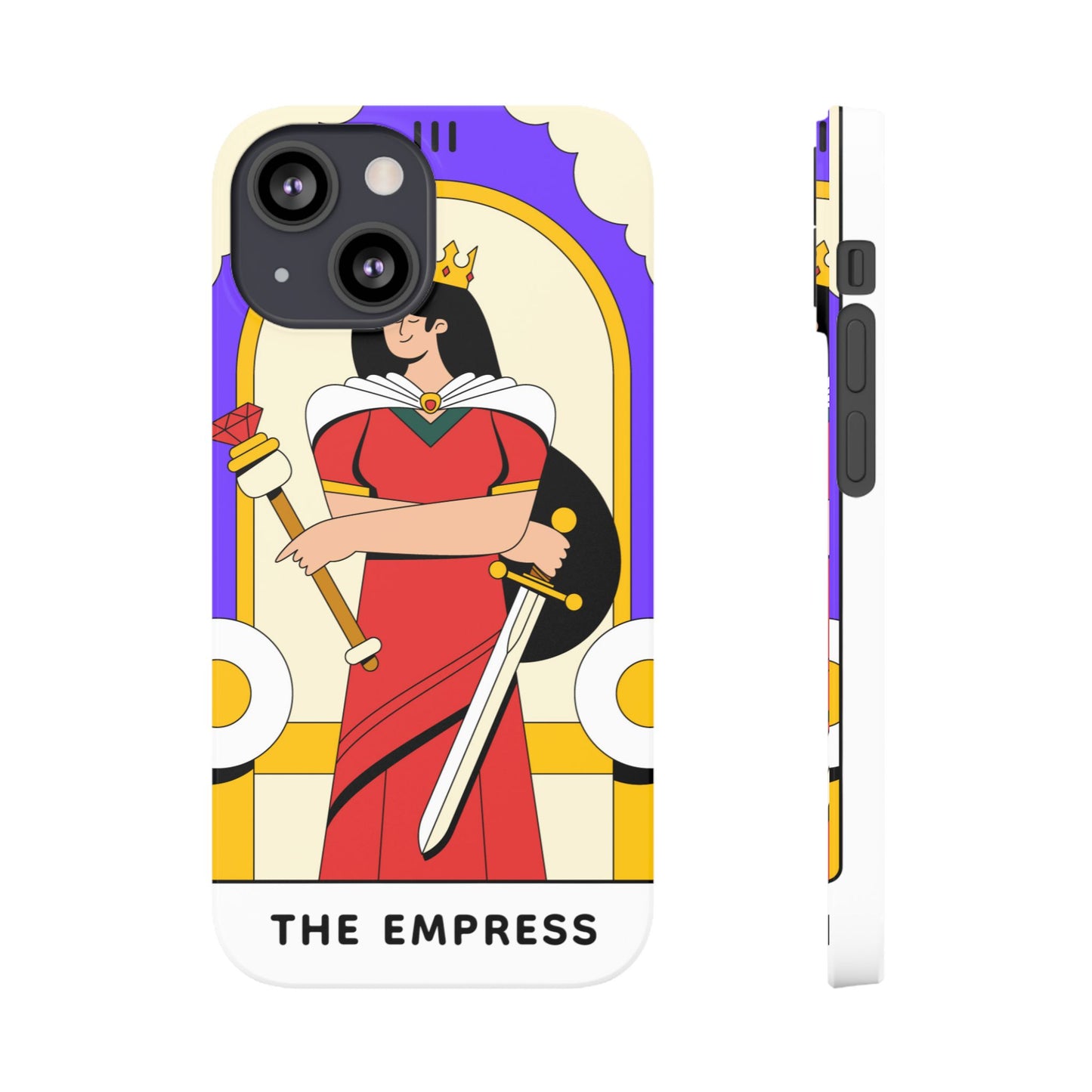 Tarot Empress Slim Phone Case — The Empress Card Design, Feminine Protective Phone Cover
