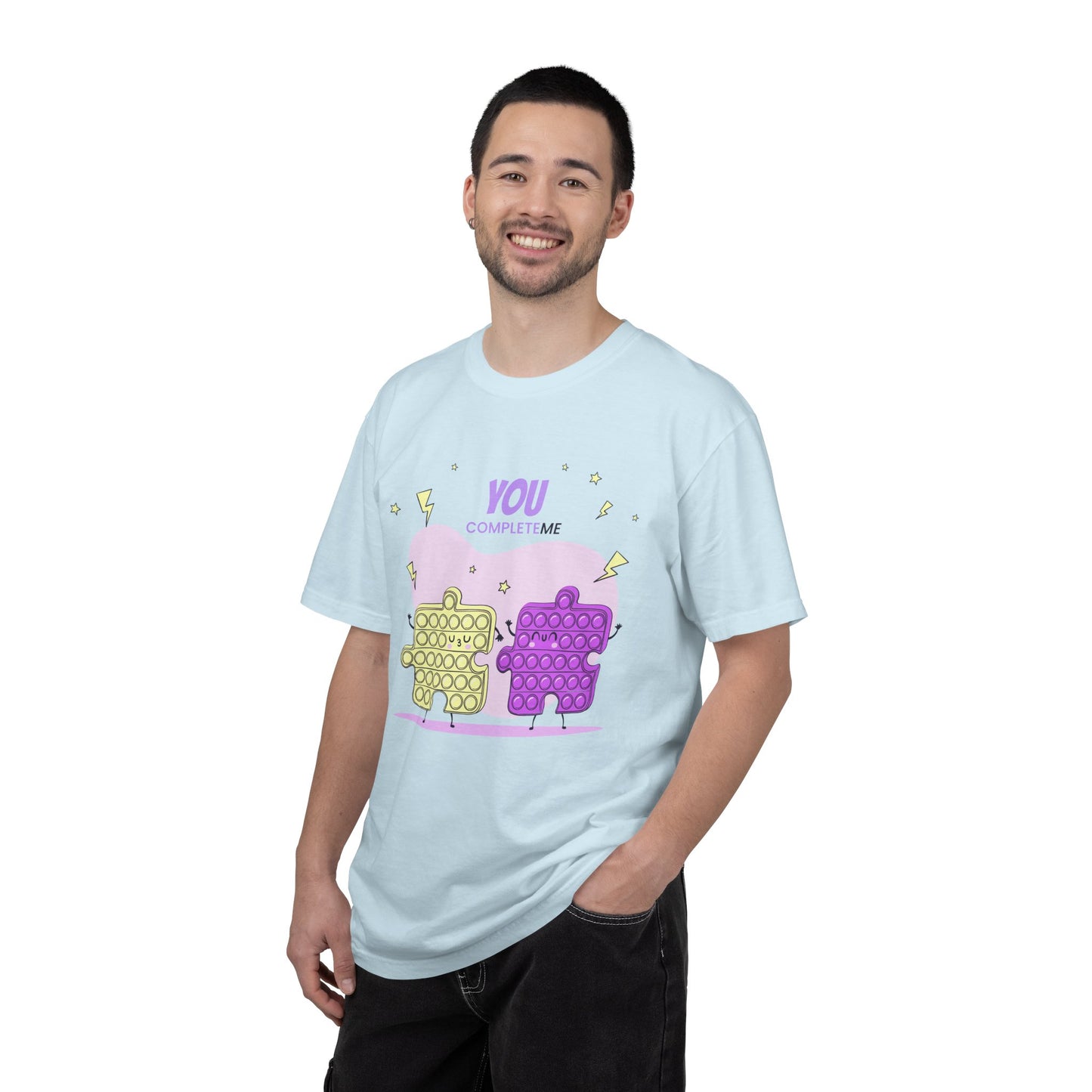 Puzzle Pop Fidget Tee — "You Complete Me" Cute Matching Puzzle Piece Shirt