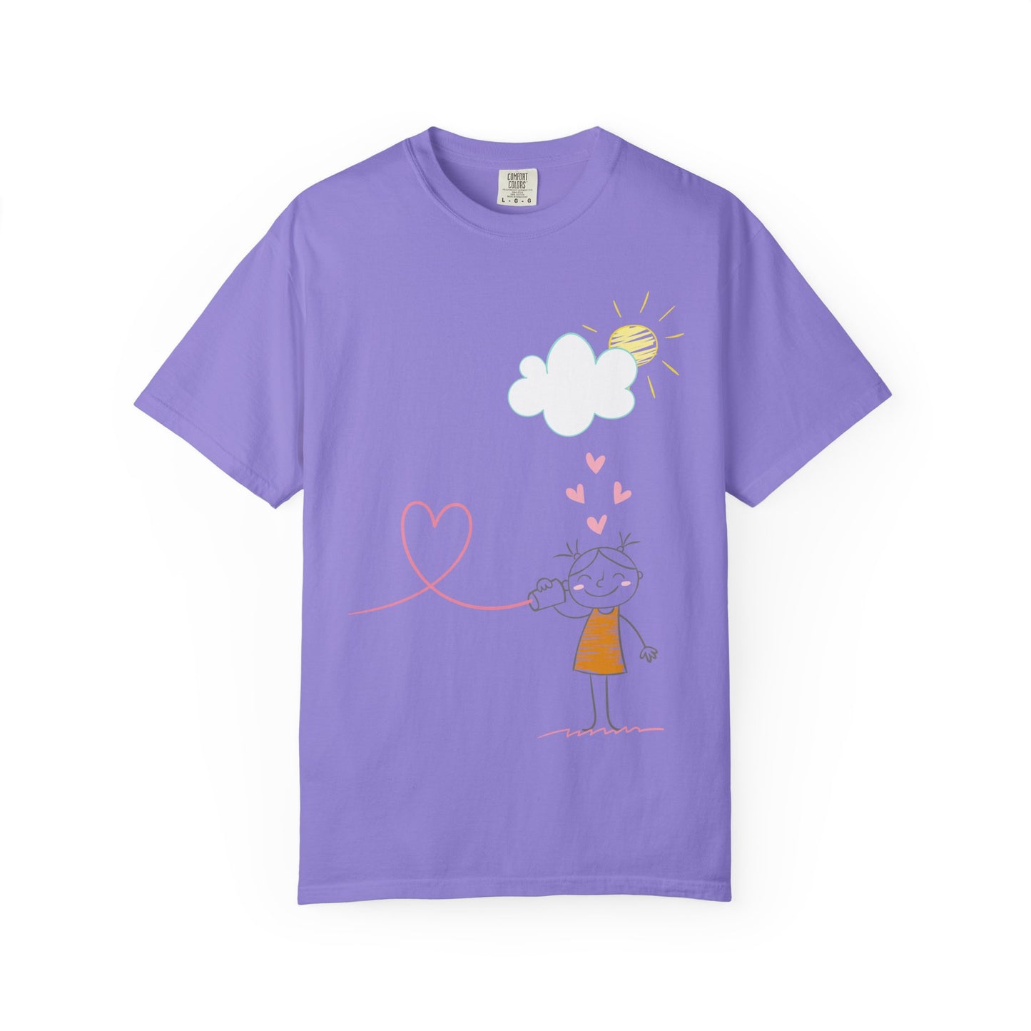 Kids Heart String T-Shirt — Cute Doodle Love Graphic Tee