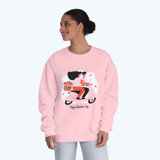 Valentine’s Day Couple Scooter Crewneck Sweatshirt