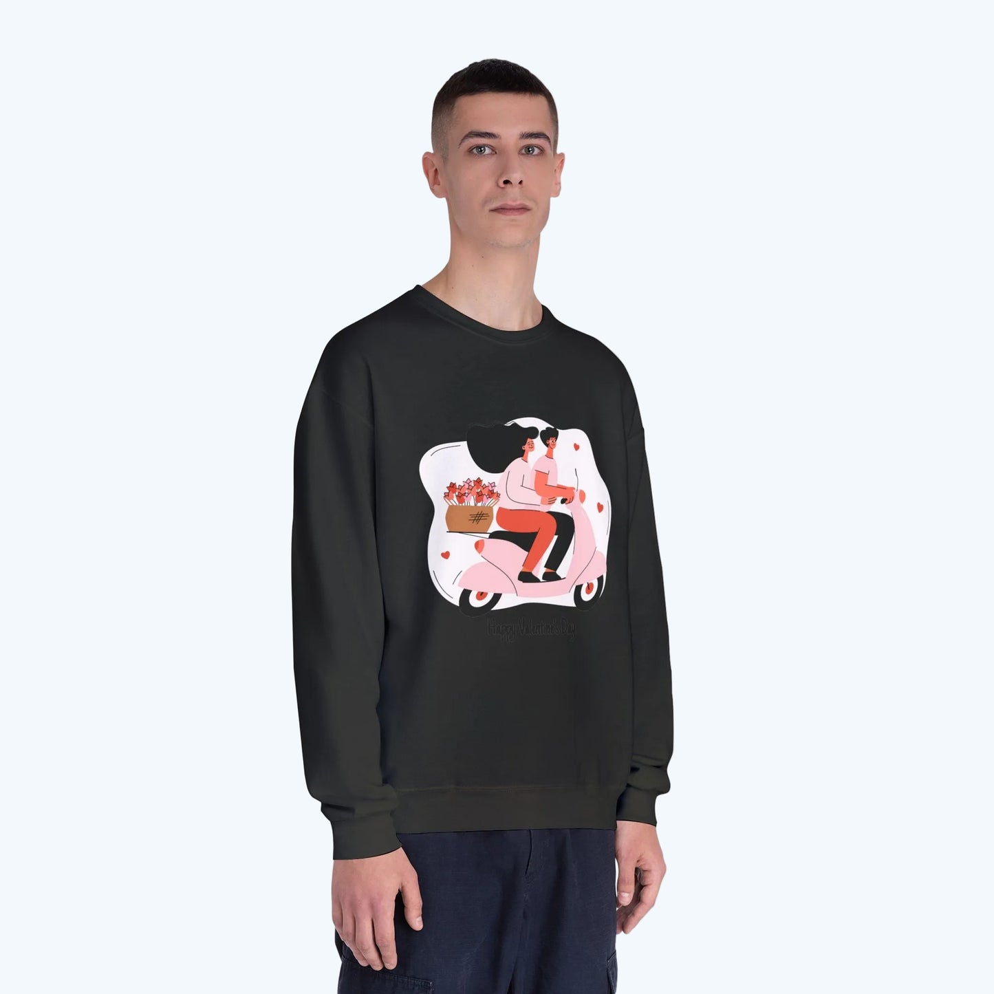 Valentine’s Day Couple Scooter Crewneck Sweatshirt