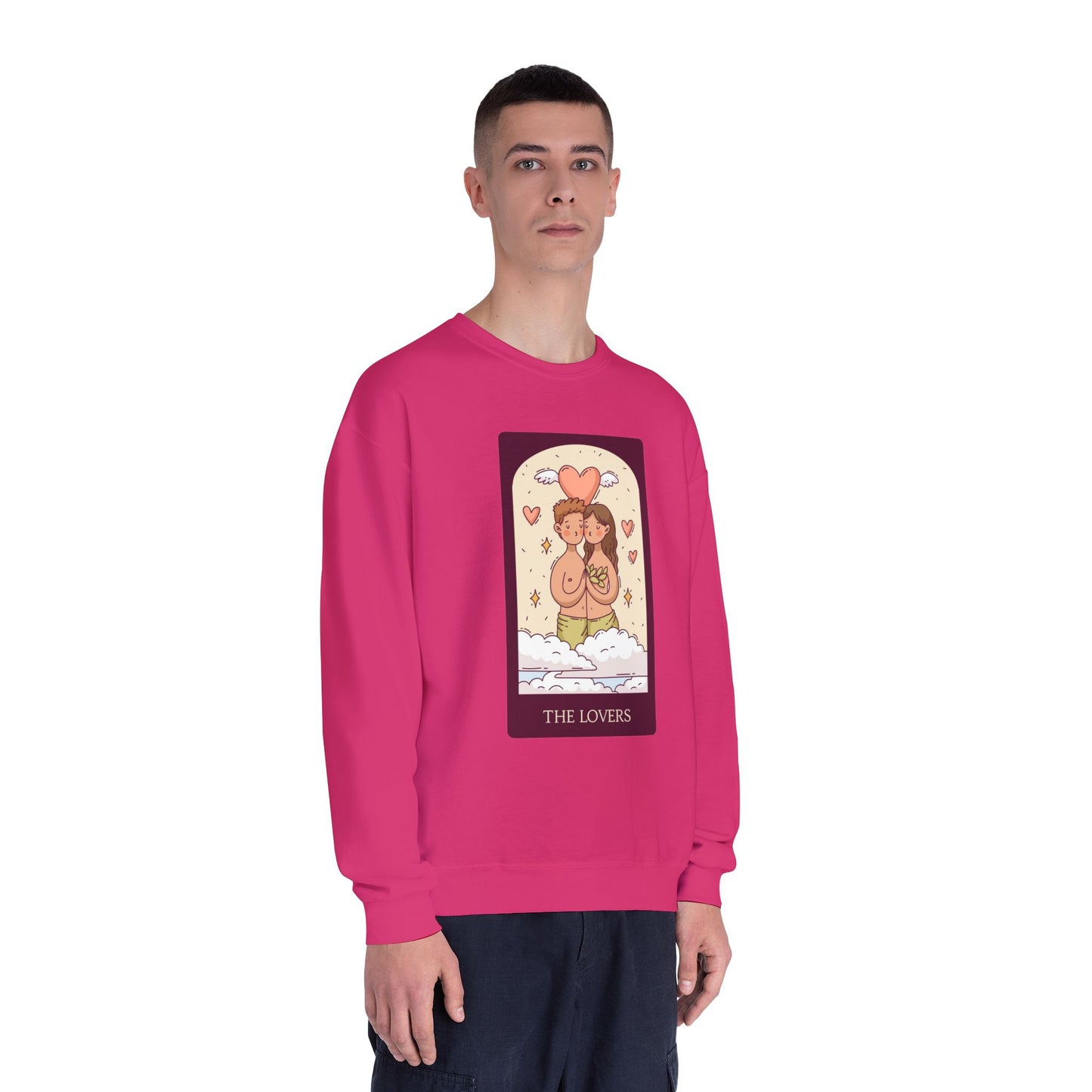 Tarot 'The Lovers' Crewneck Sweatshirt — Cute Retro Love Card Design