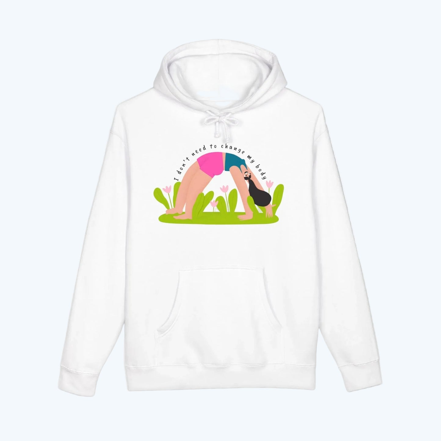 Yoga Bridge Pose Hoodie – "There is Power in Stillness" Graphic Sweatshirt
