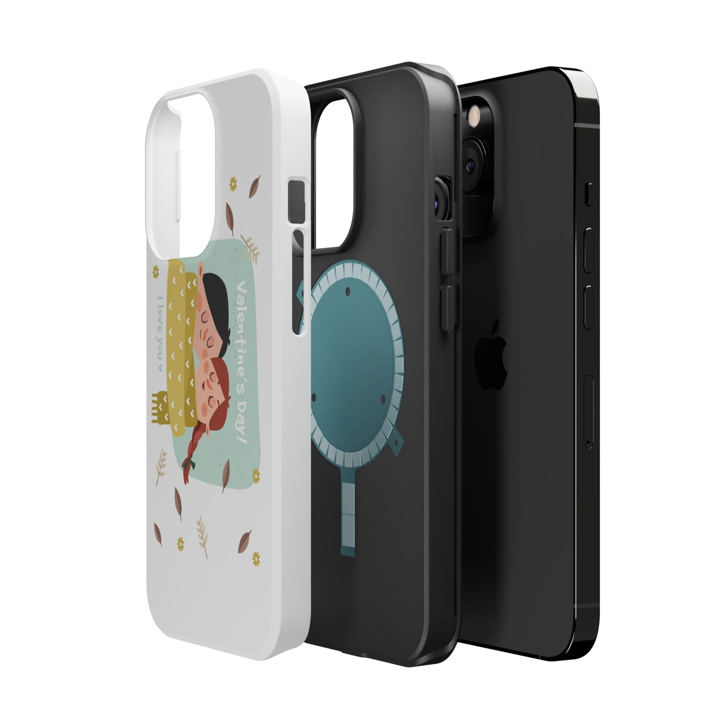 Valentine's Day Cute Couple Phone Case — Magnetic Impact-Resistant