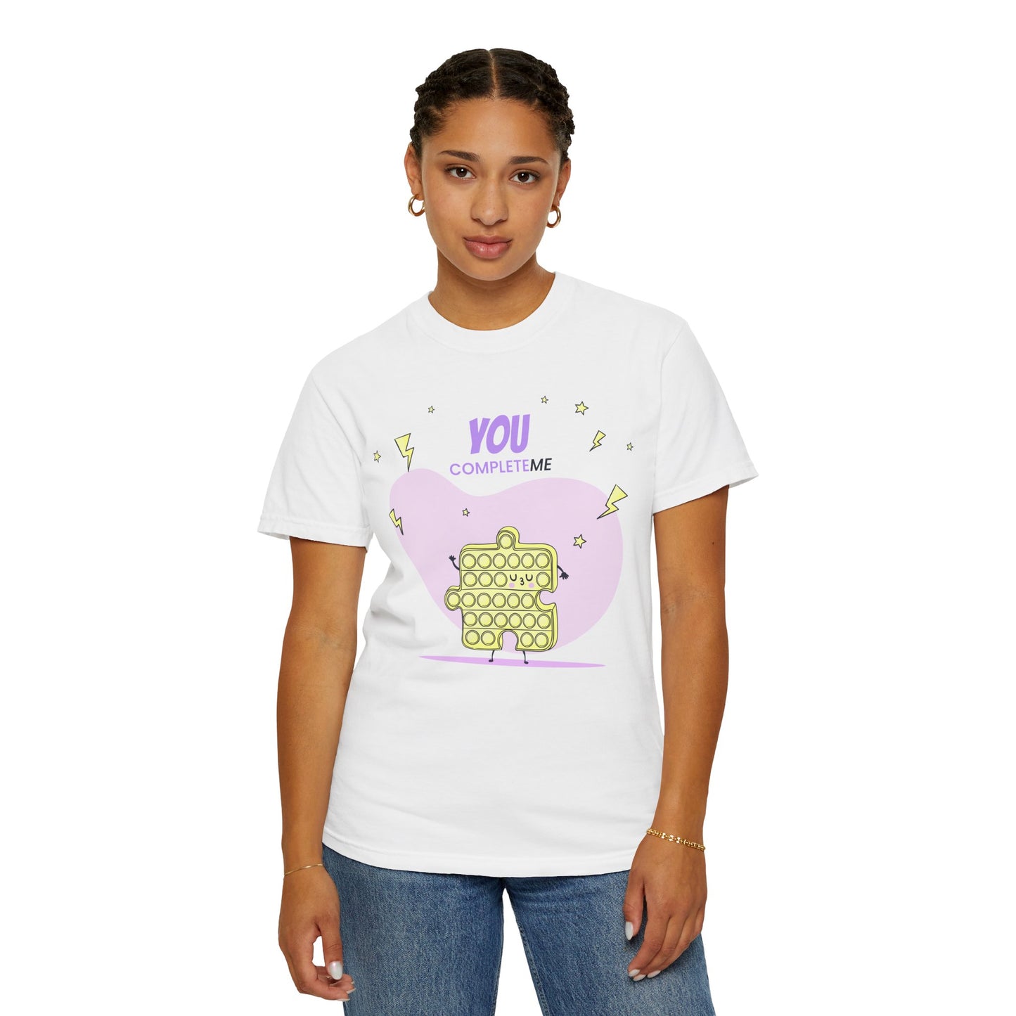 Pop It Puzzle T-Shirt — "You Complete Me" Cute Fidget Toy Graphic Tee