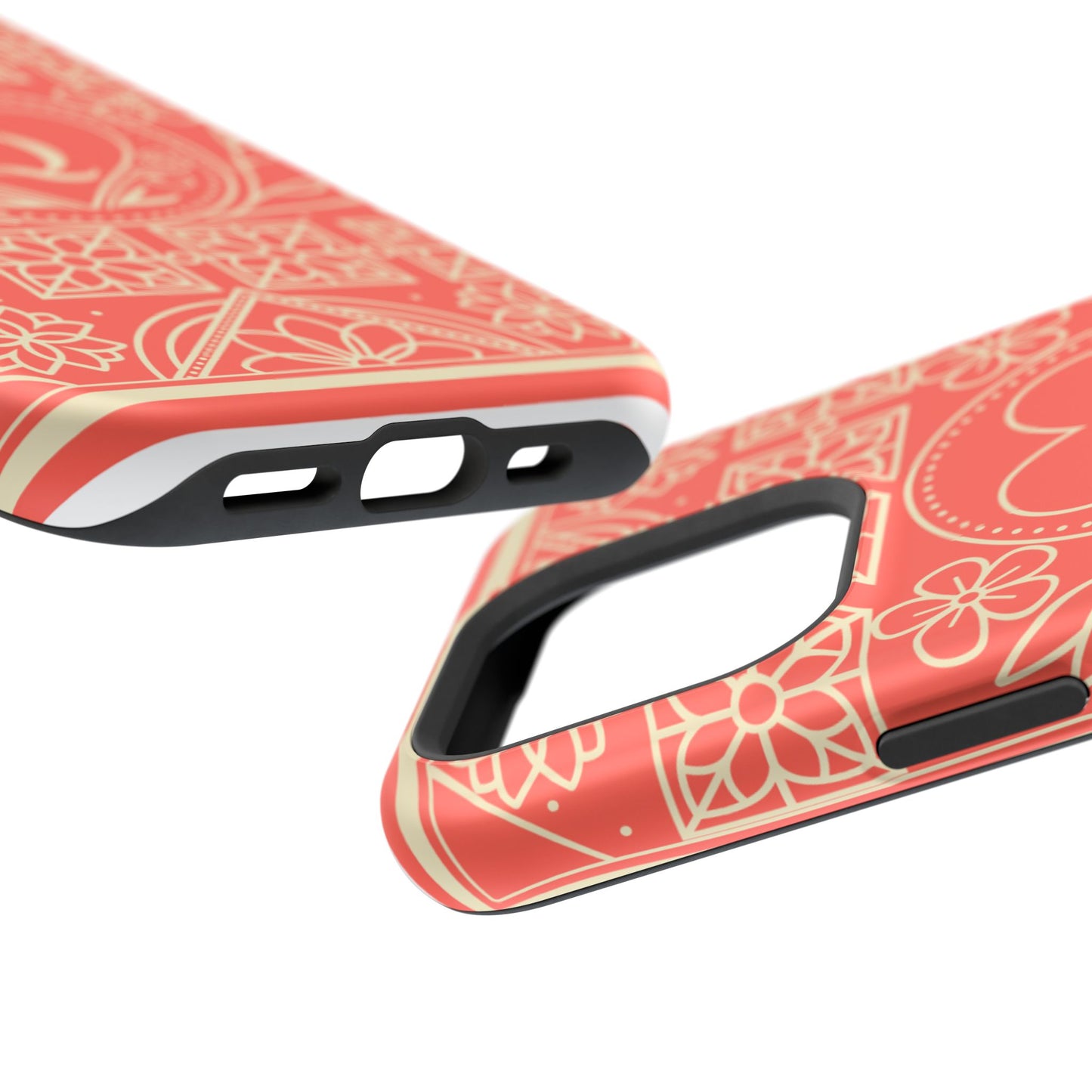 Heart Pattern Magnetic Impact Phone Case — Protective Wallet-Ready iPhone Cover
