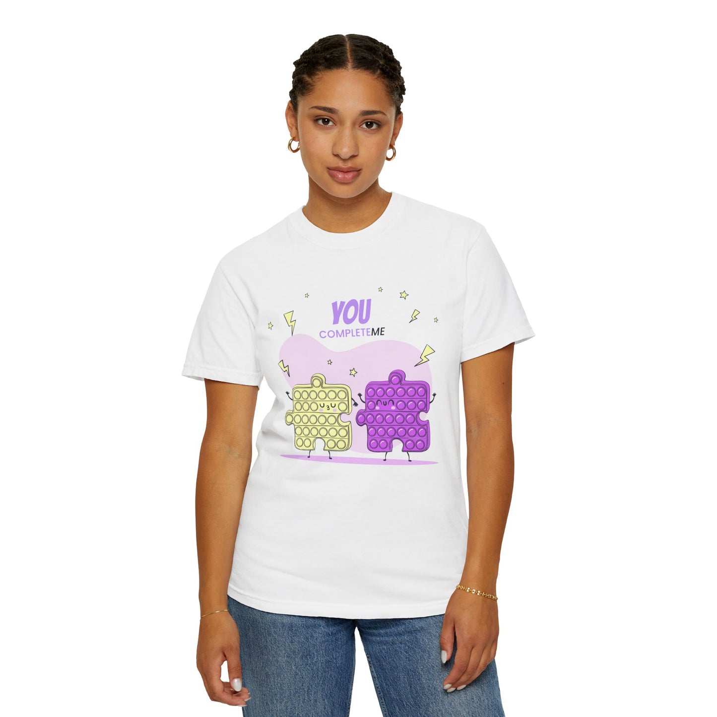 Puzzle Pop Fidget Tee — "You Complete Me" Cute Matching Puzzle Piece Shirt