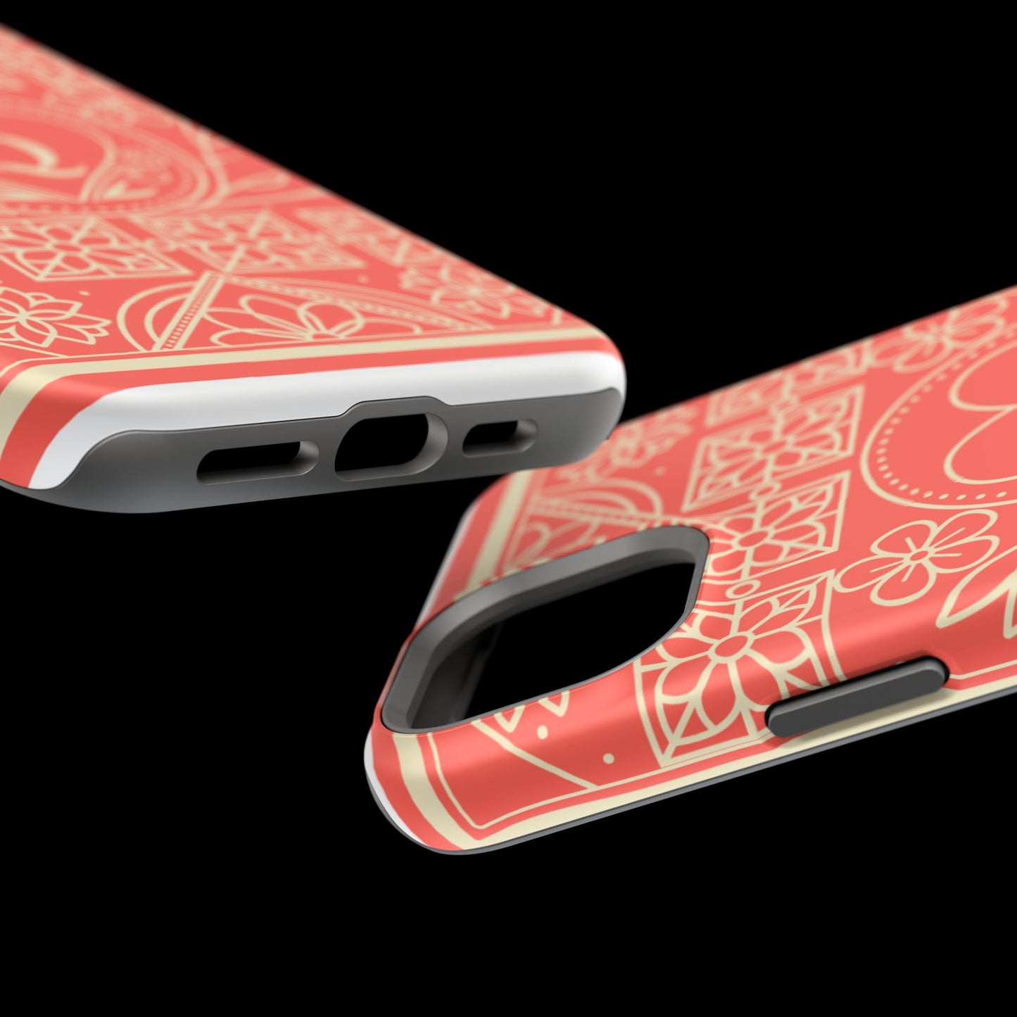 Heart Pattern Magnetic Impact Phone Case — Protective Wallet-Ready iPhone Cover