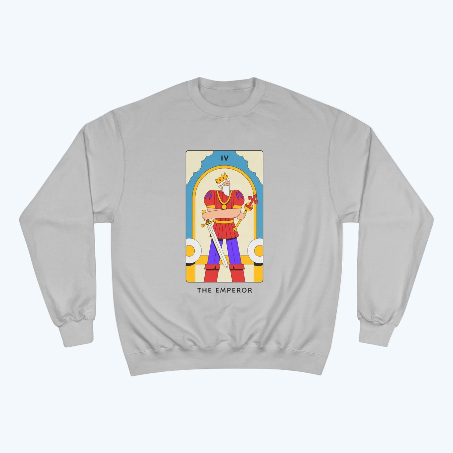 The Emperor Tarot Sweatshirt — Champion Crewneck for Tarot Lovers