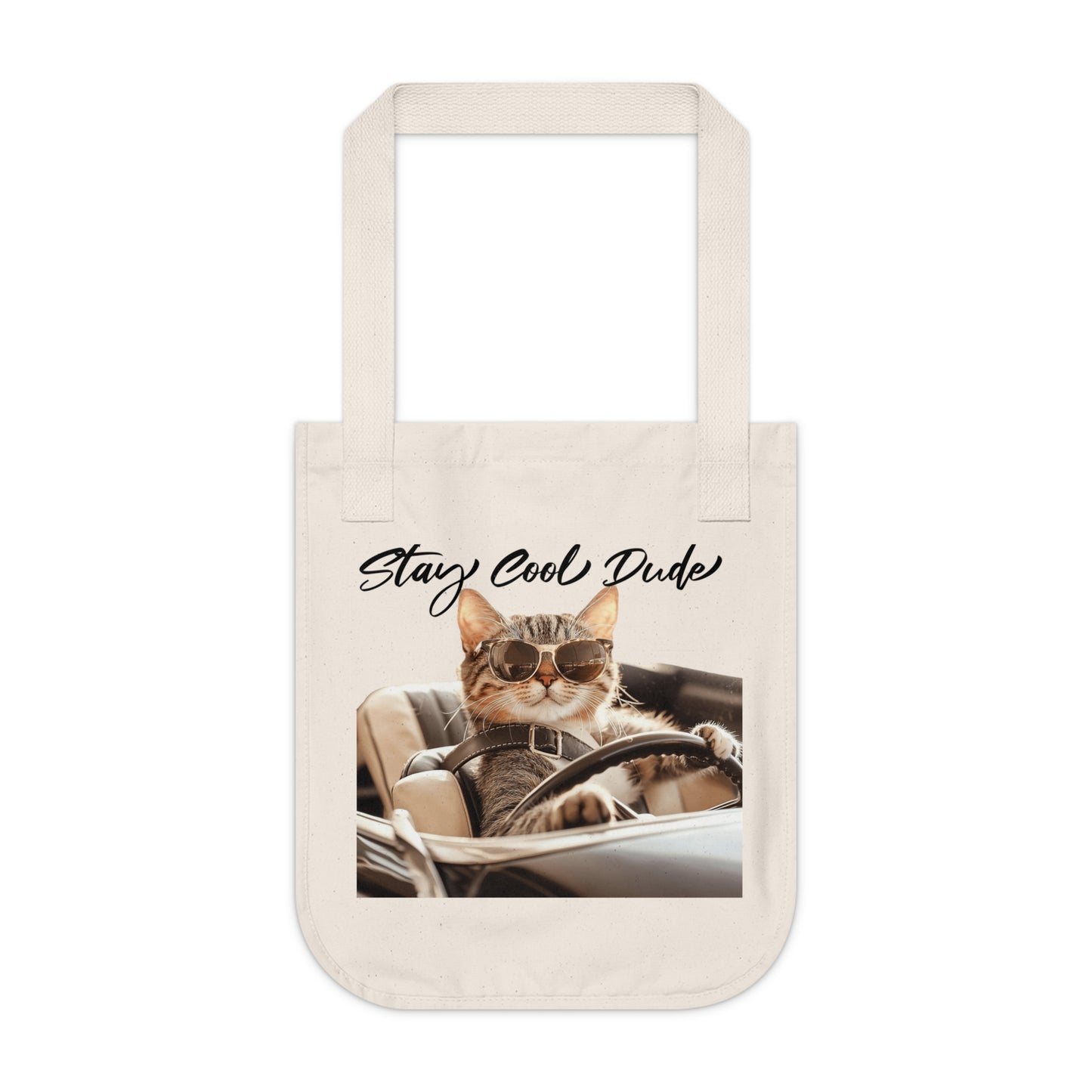 Cool Cat Organic Canvas Tote Bag - Stay Cool Design