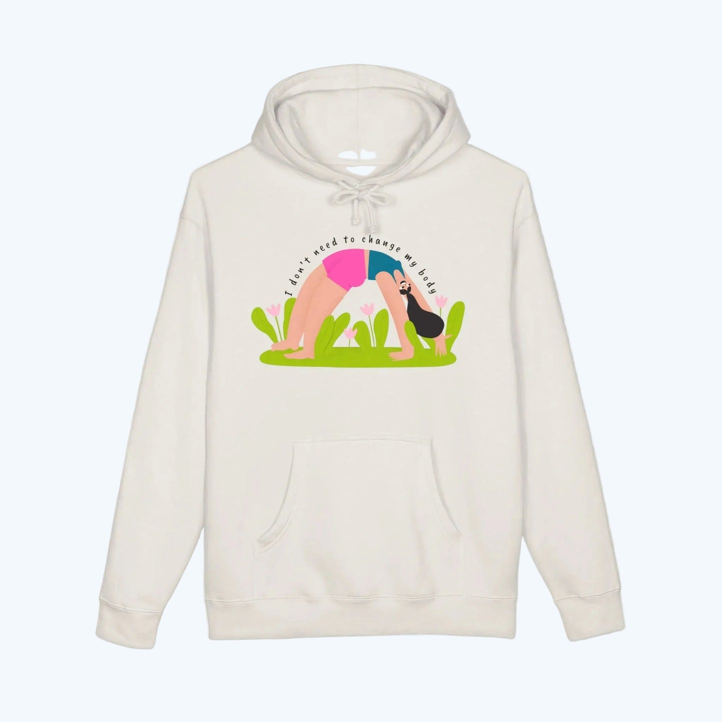 Yoga Bridge Pose Hoodie – "There is Power in Stillness" Graphic Sweatshirt