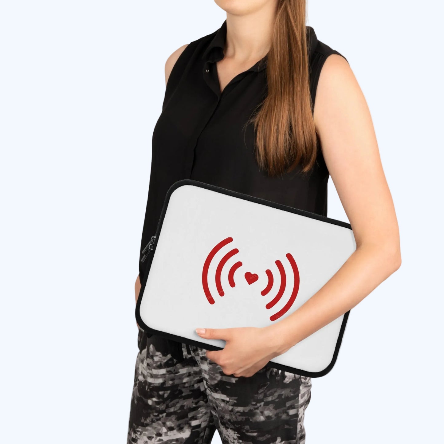 Laptop Sleeve with Heartbeat Design | Tech Gift for Love, Valentine's Day, Birthday, Computer Case, Personalized Sleeve