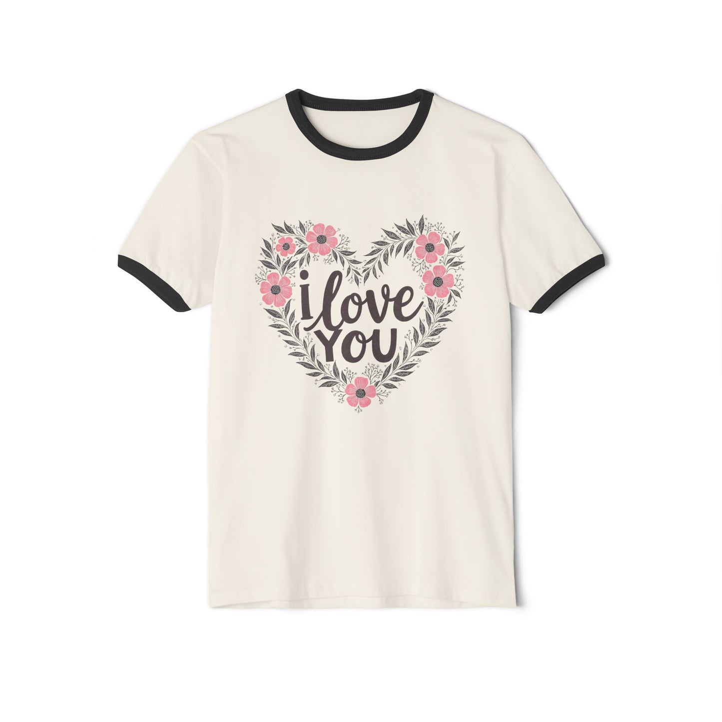 I Love You Floral Ringer Tee