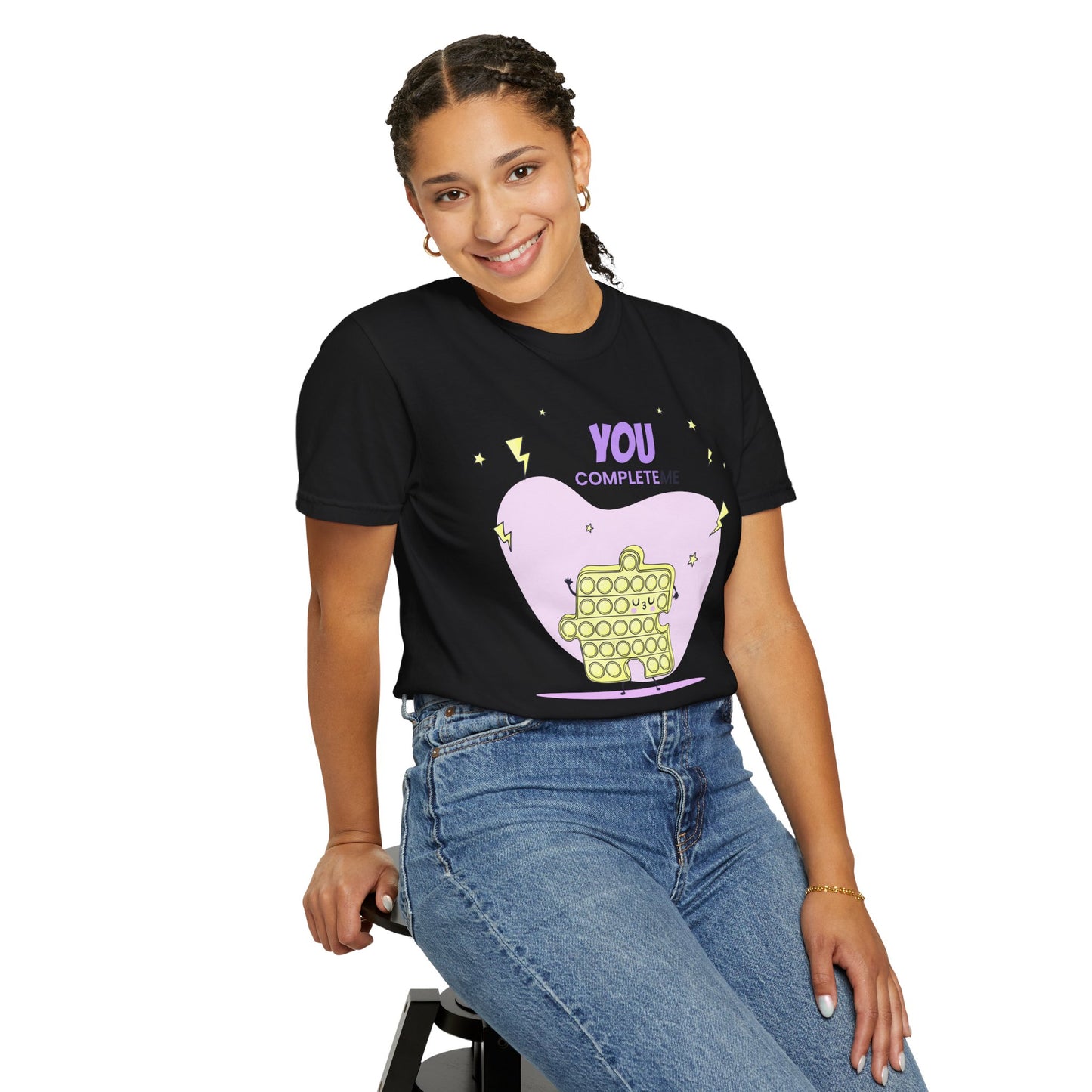 Pop It Puzzle T-Shirt — "You Complete Me" Cute Fidget Toy Graphic Tee