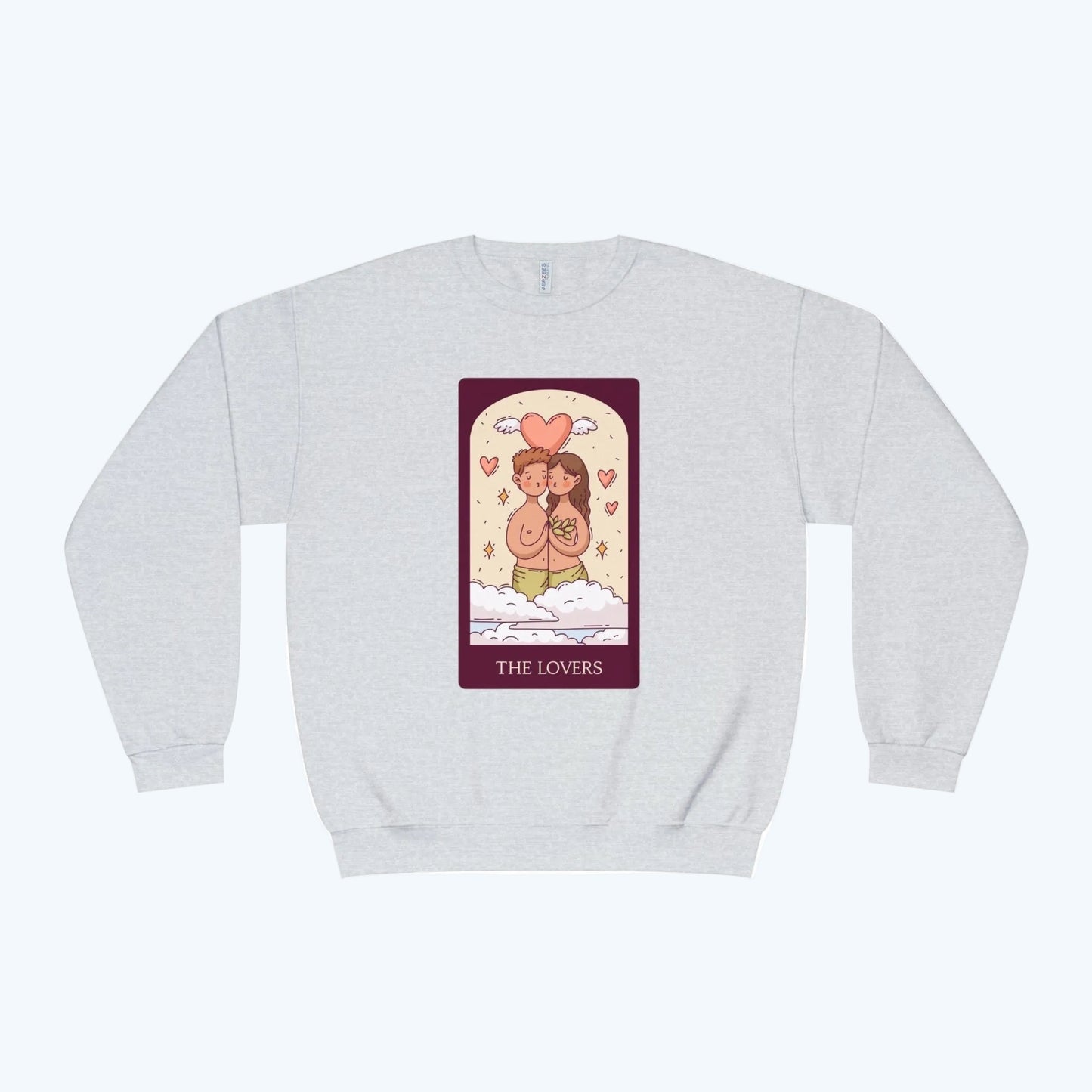 Tarot 'The Lovers' Crewneck Sweatshirt — Cute Retro Love Card Design