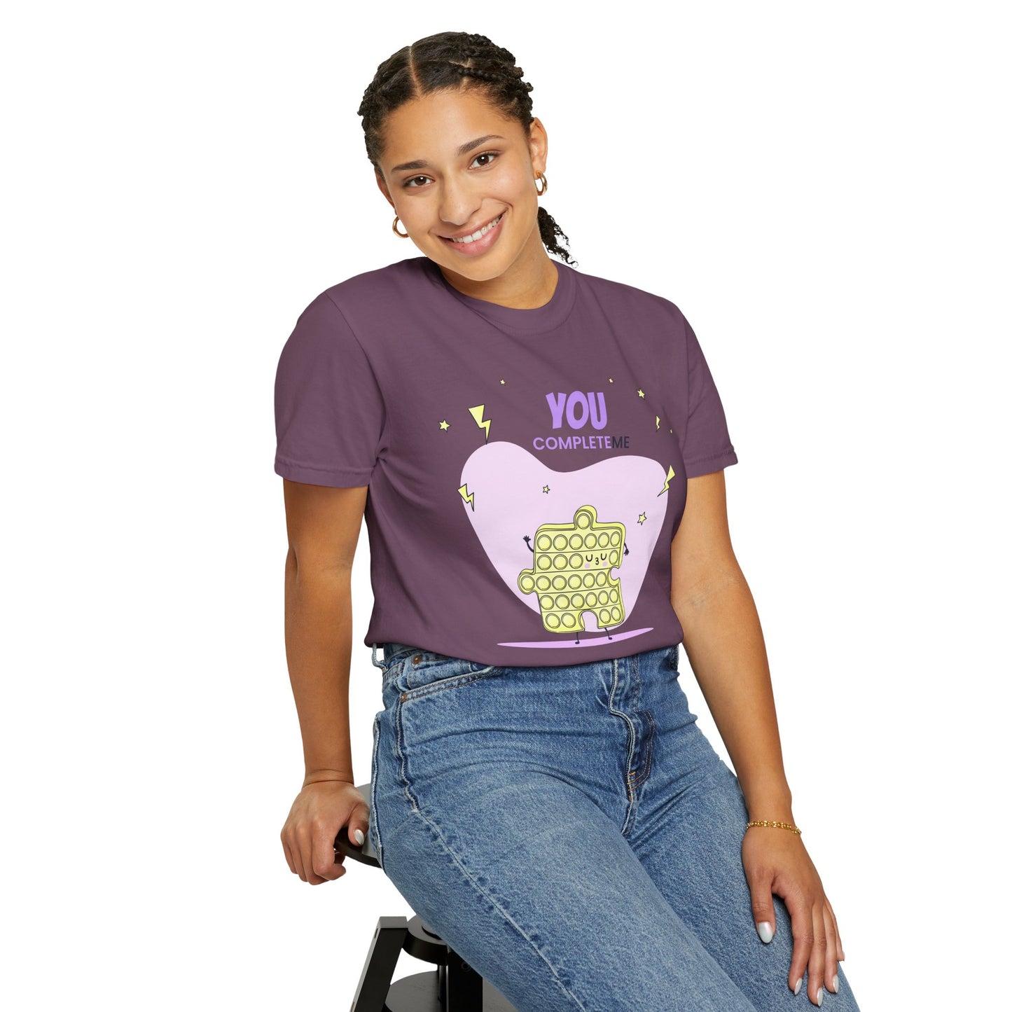 Pop It Puzzle T-Shirt — "You Complete Me" Cute Fidget Toy Graphic Tee