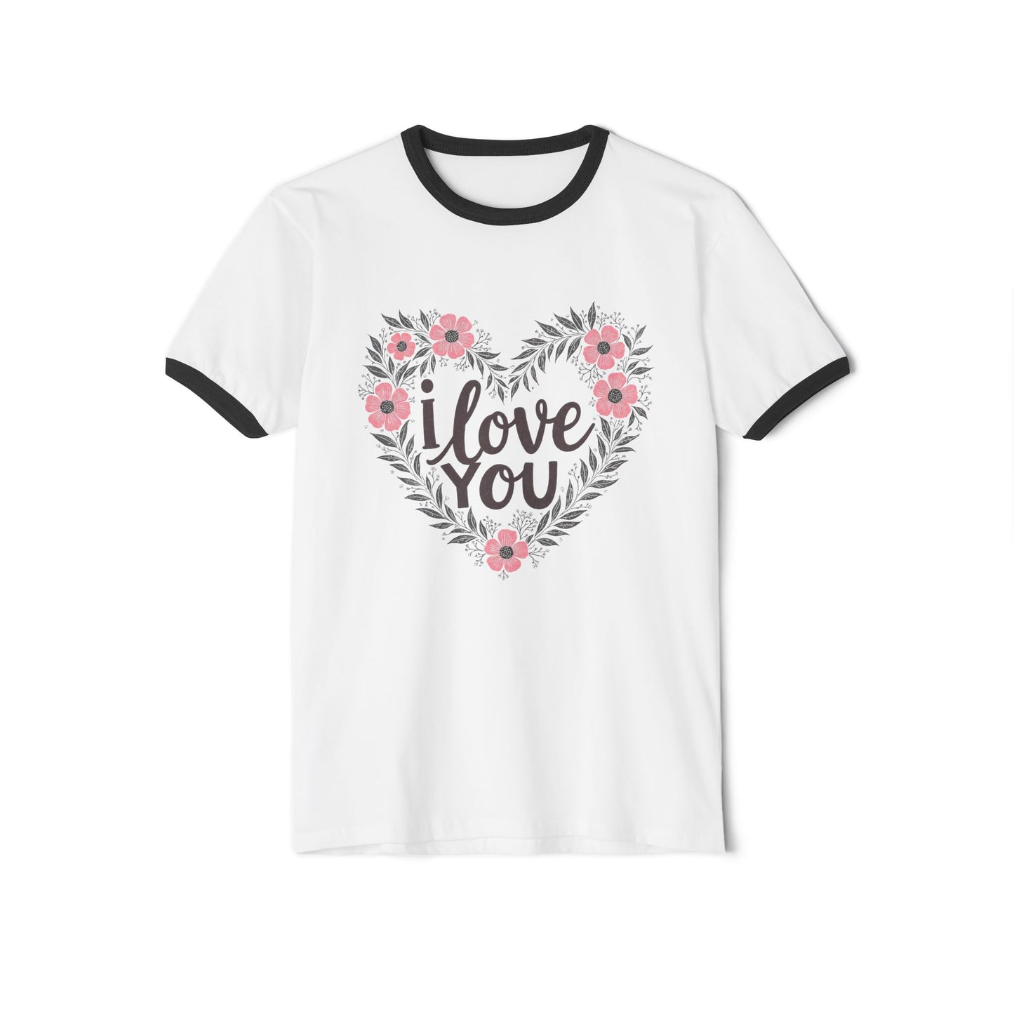I Love You Floral Ringer Tee