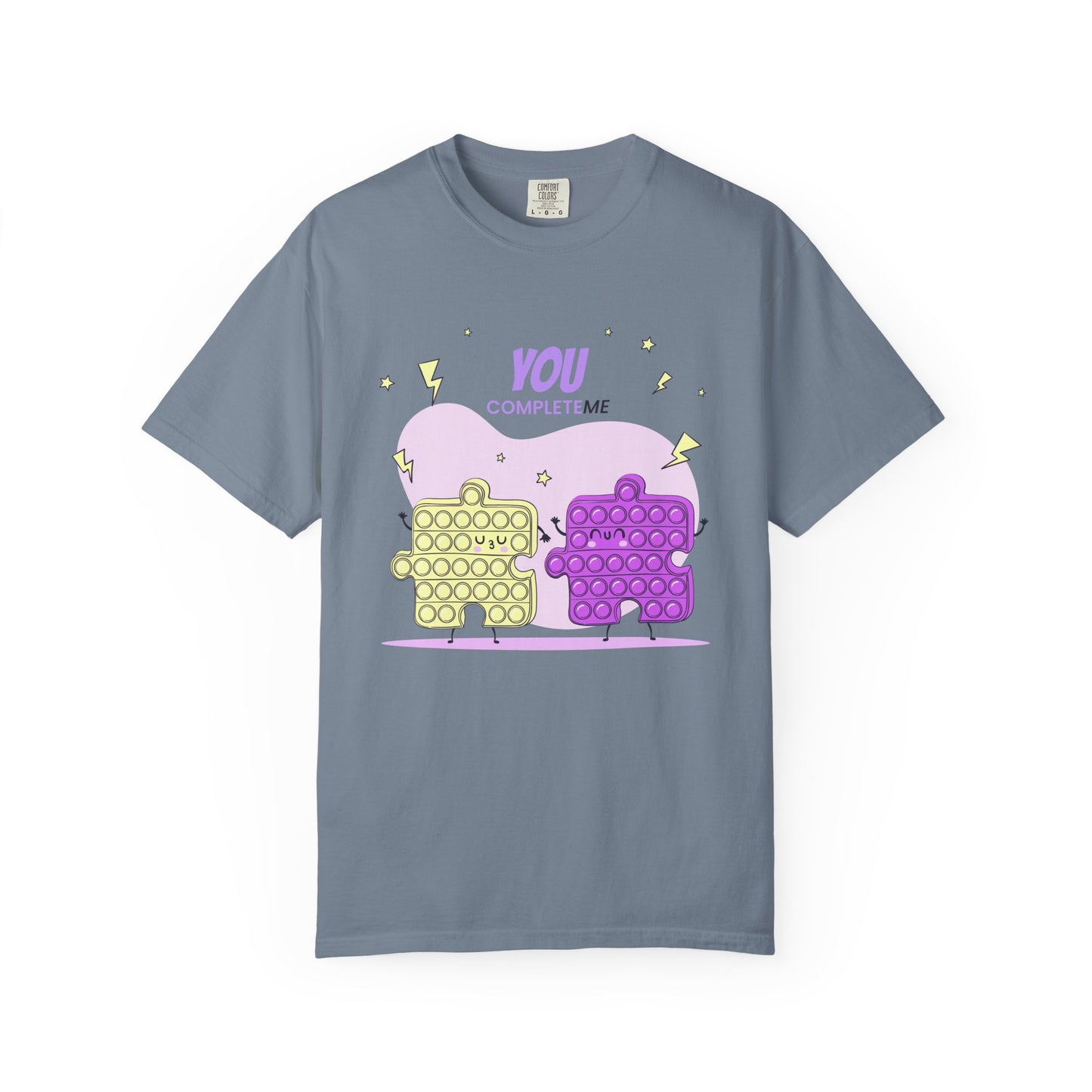 Puzzle Pop Fidget Tee — "You Complete Me" Cute Matching Puzzle Piece Shirt