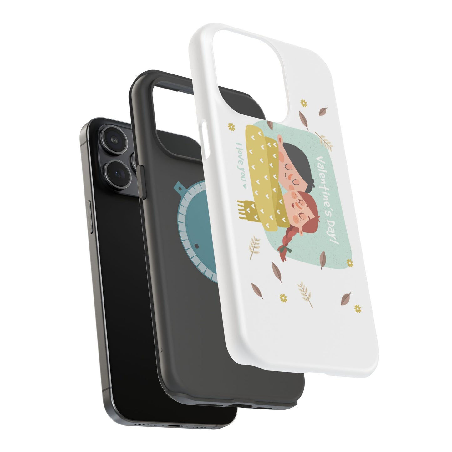 Valentine's Day Cute Couple Phone Case — Magnetic Impact-Resistant