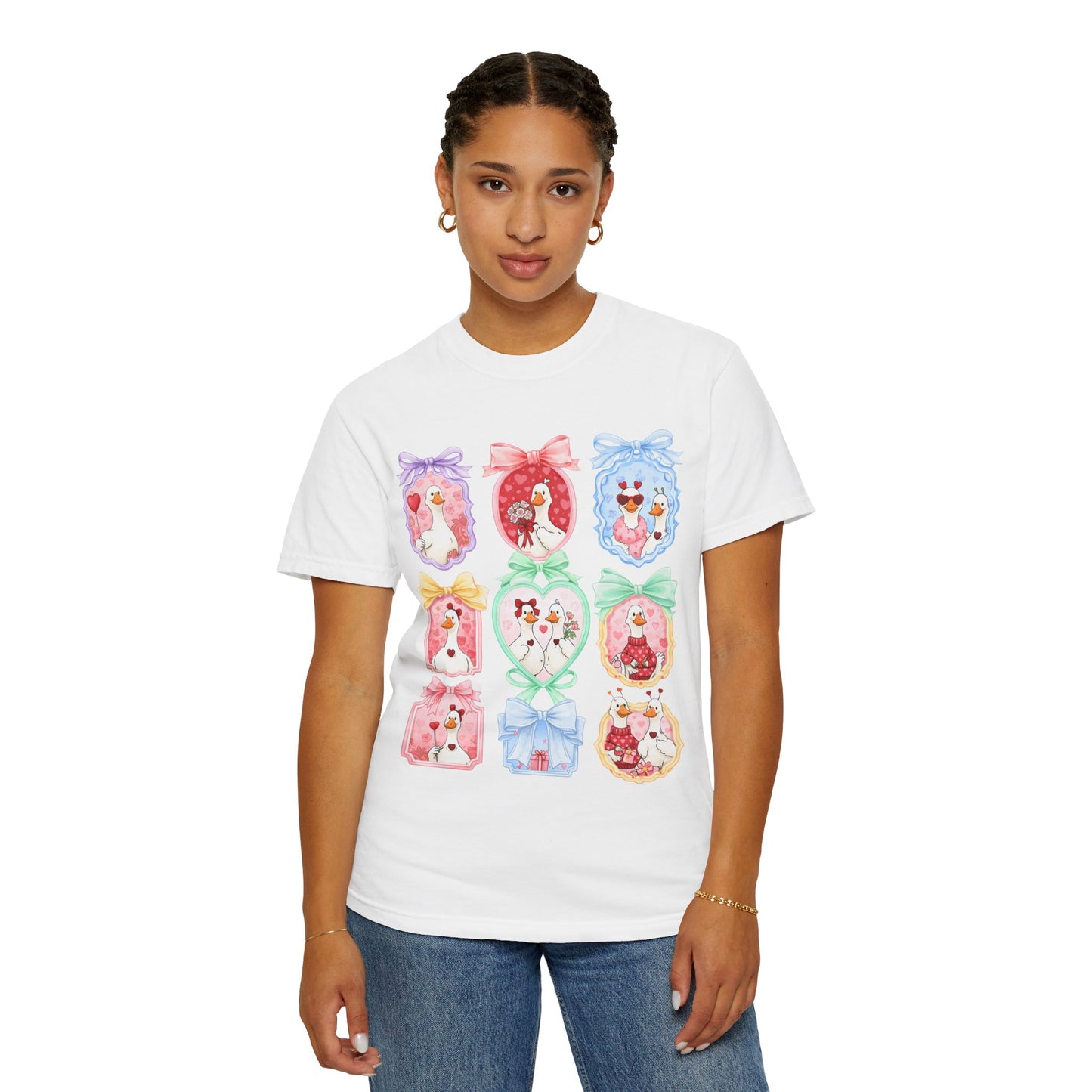 Cute Vintage Frame Dogs T-Shirt — Whimsical Pastel Puppy Art Tee