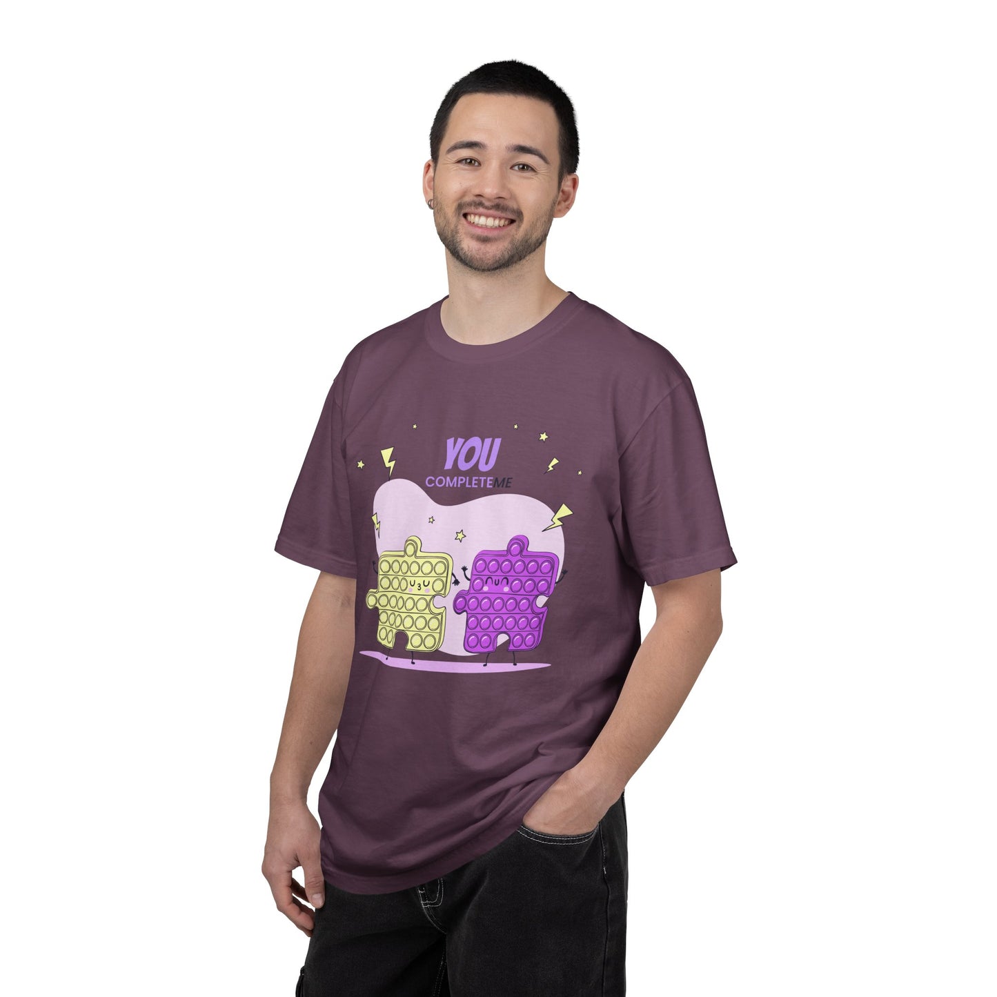 Puzzle Pop Fidget Tee — "You Complete Me" Cute Matching Puzzle Piece Shirt