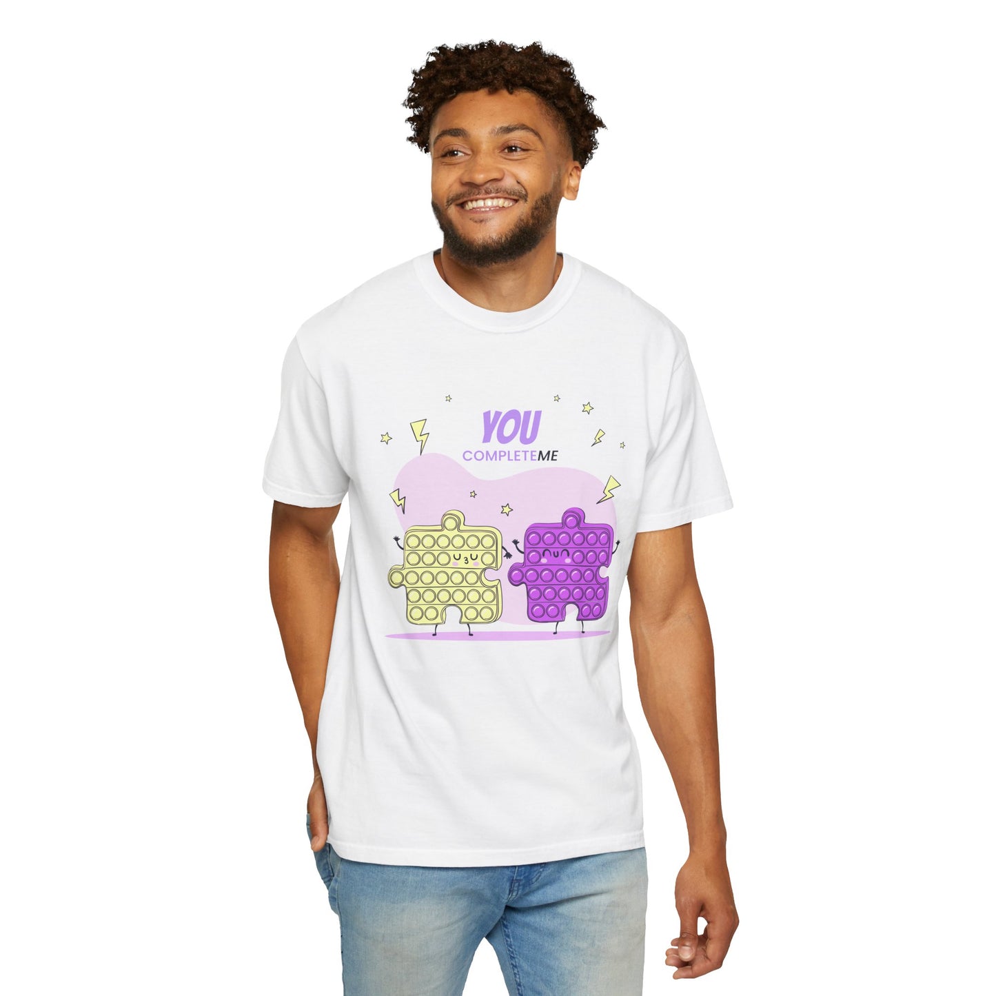 Puzzle Pop Fidget Tee — "You Complete Me" Cute Matching Puzzle Piece Shirt
