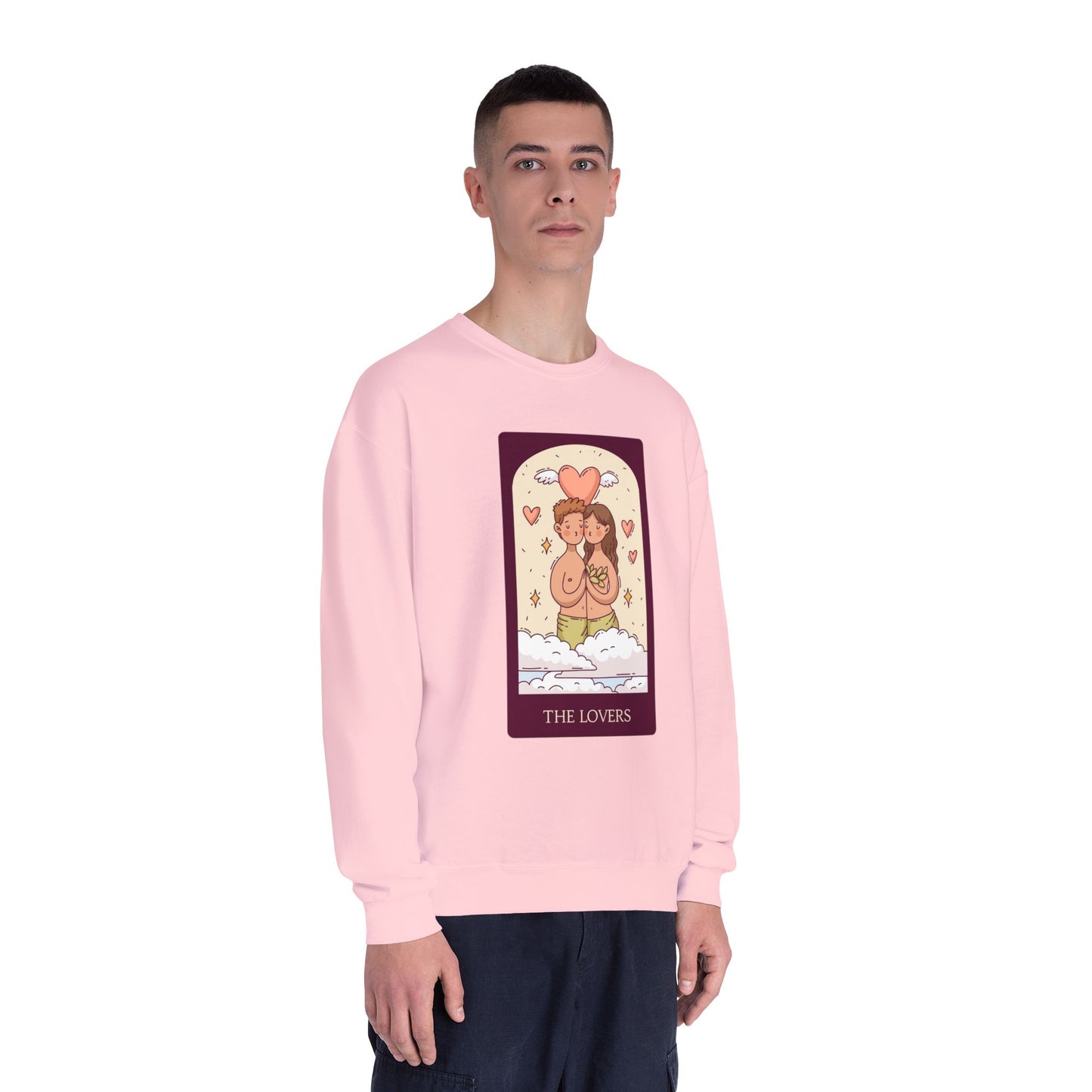 Tarot 'The Lovers' Crewneck Sweatshirt — Cute Retro Love Card Design