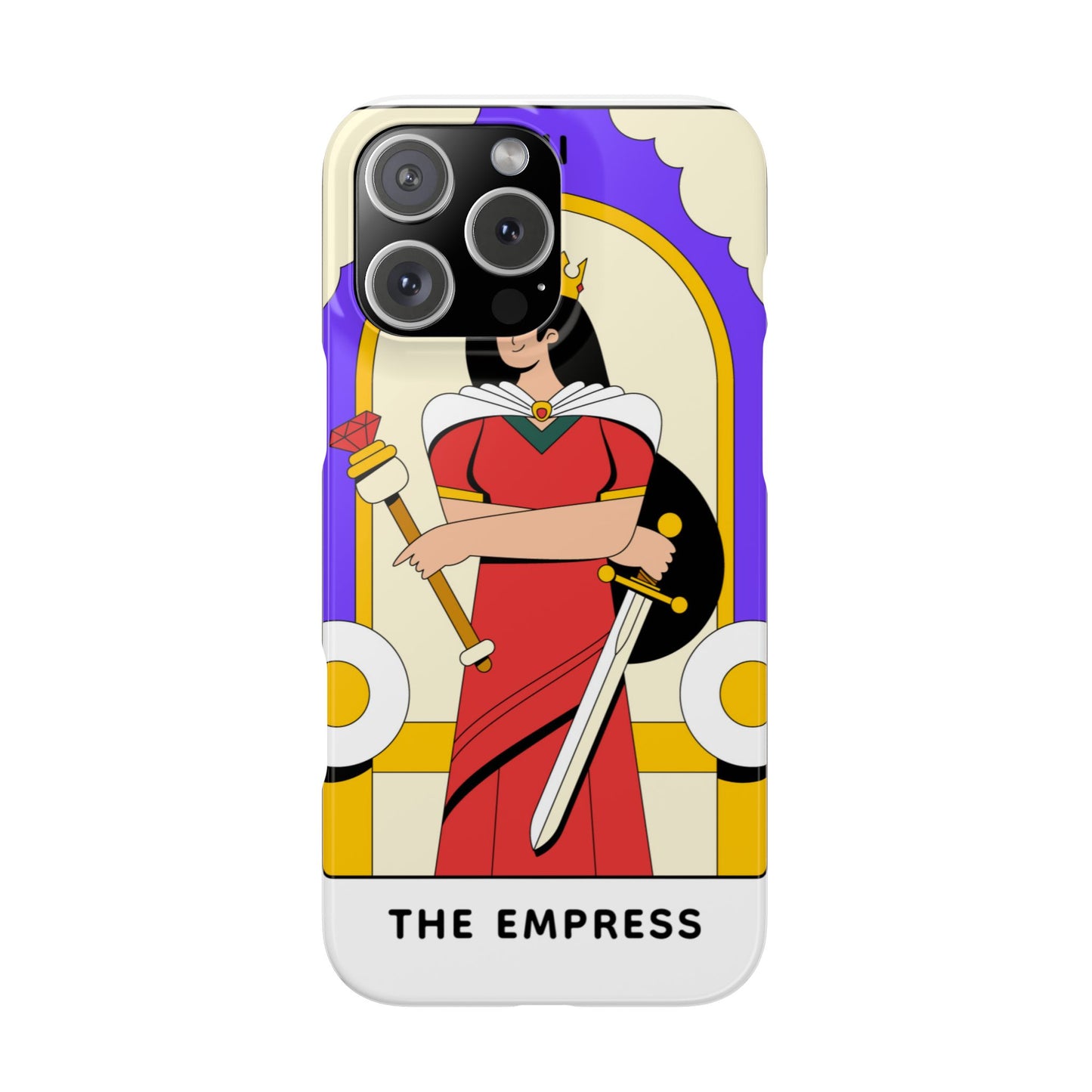 Tarot Empress Slim Phone Case — The Empress Card Design, Feminine Protective Phone Cover